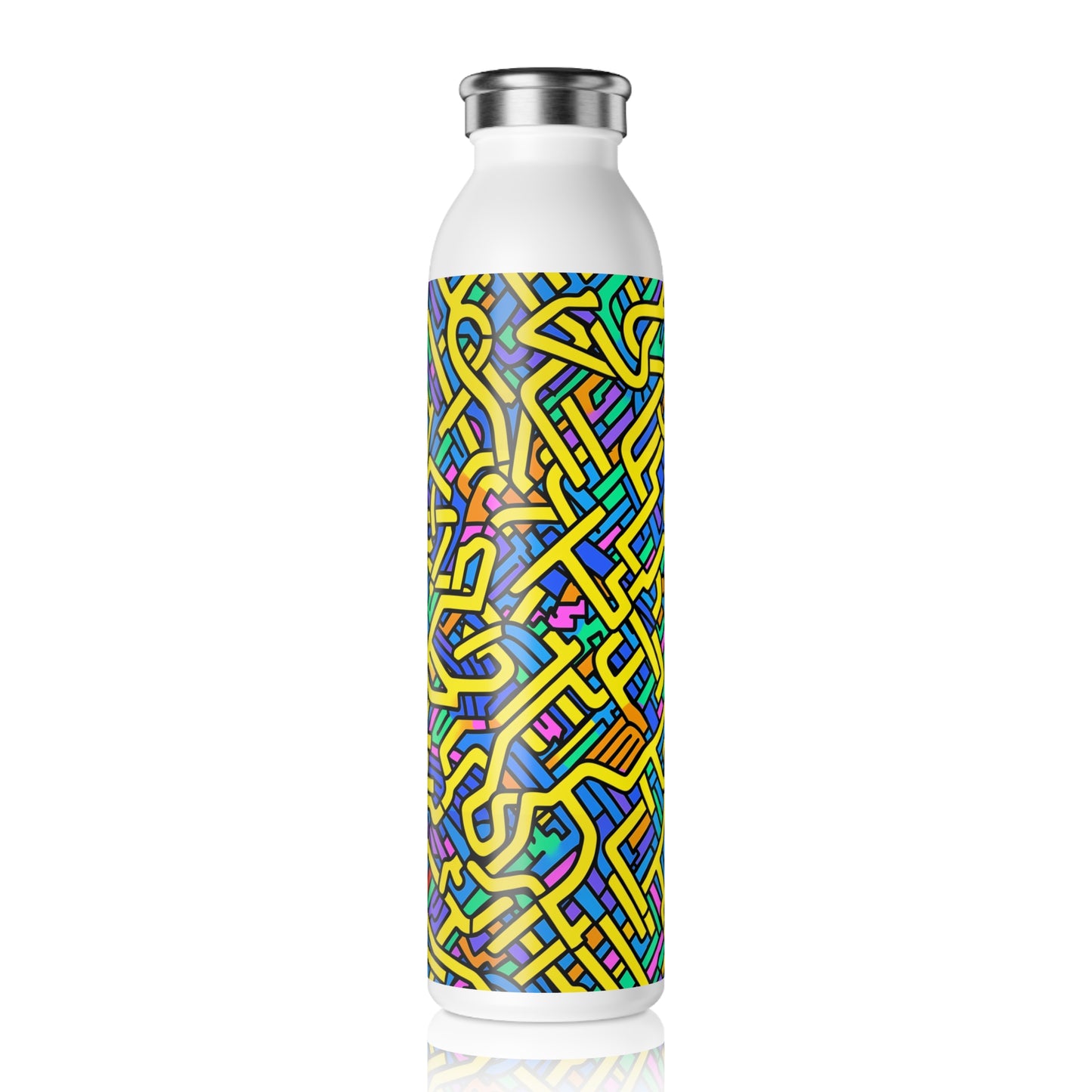 Slim Water Bottle - Bouquet NewYork Stripes