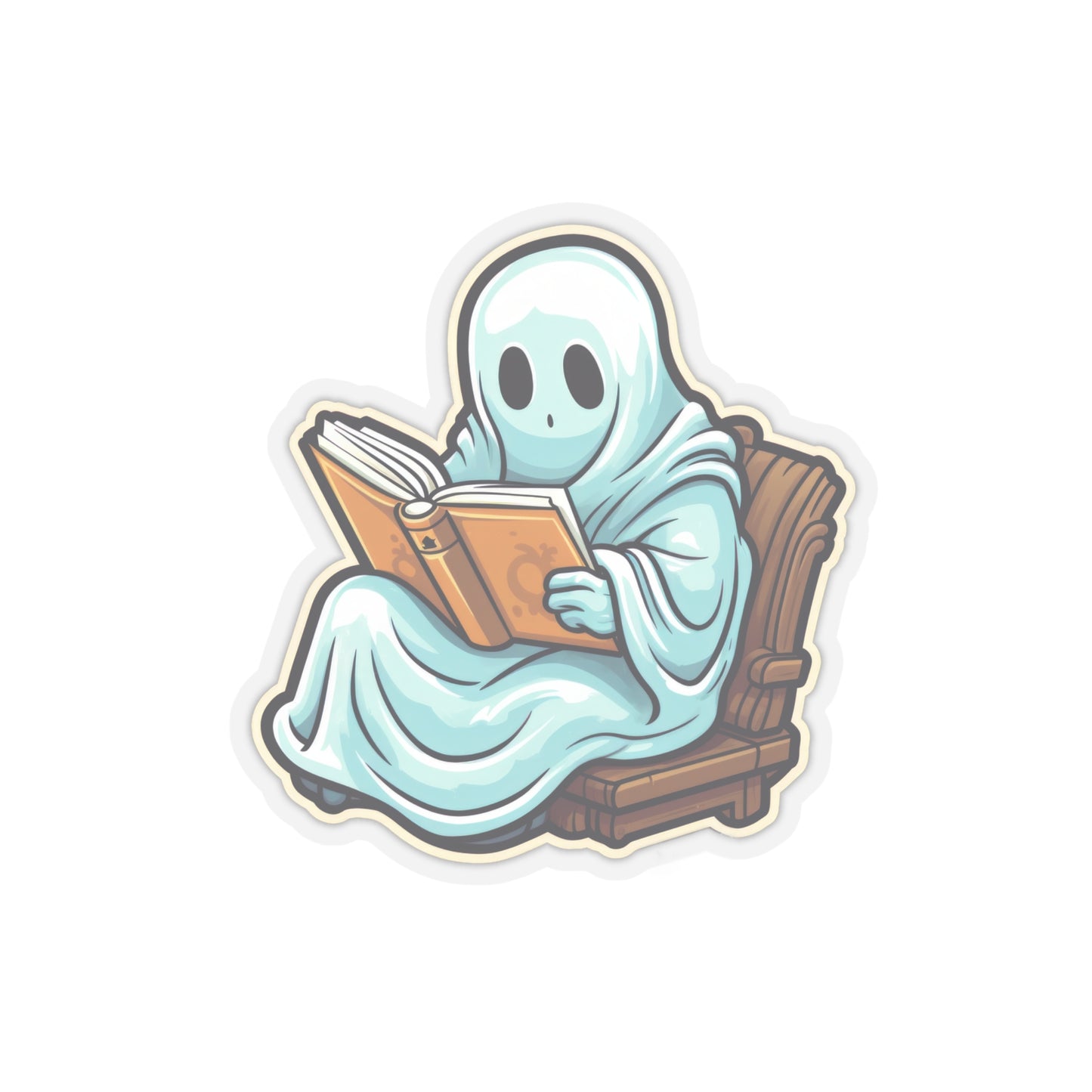 Ghost Reading Books Stickers, Halloween Teacher Gift, Librarian, Ghost, Halloween Stickers