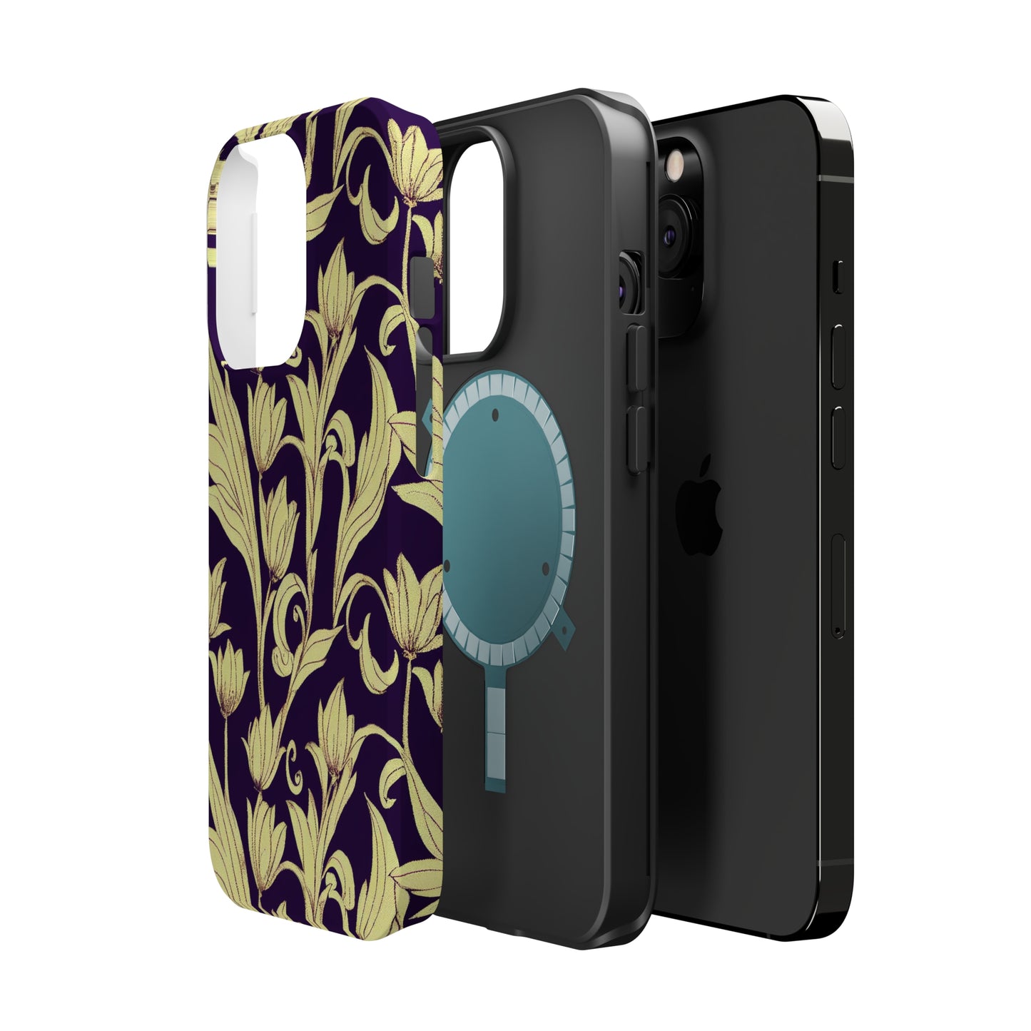 MagSafe Tough iPhone Case - Baroque Blossom Damask