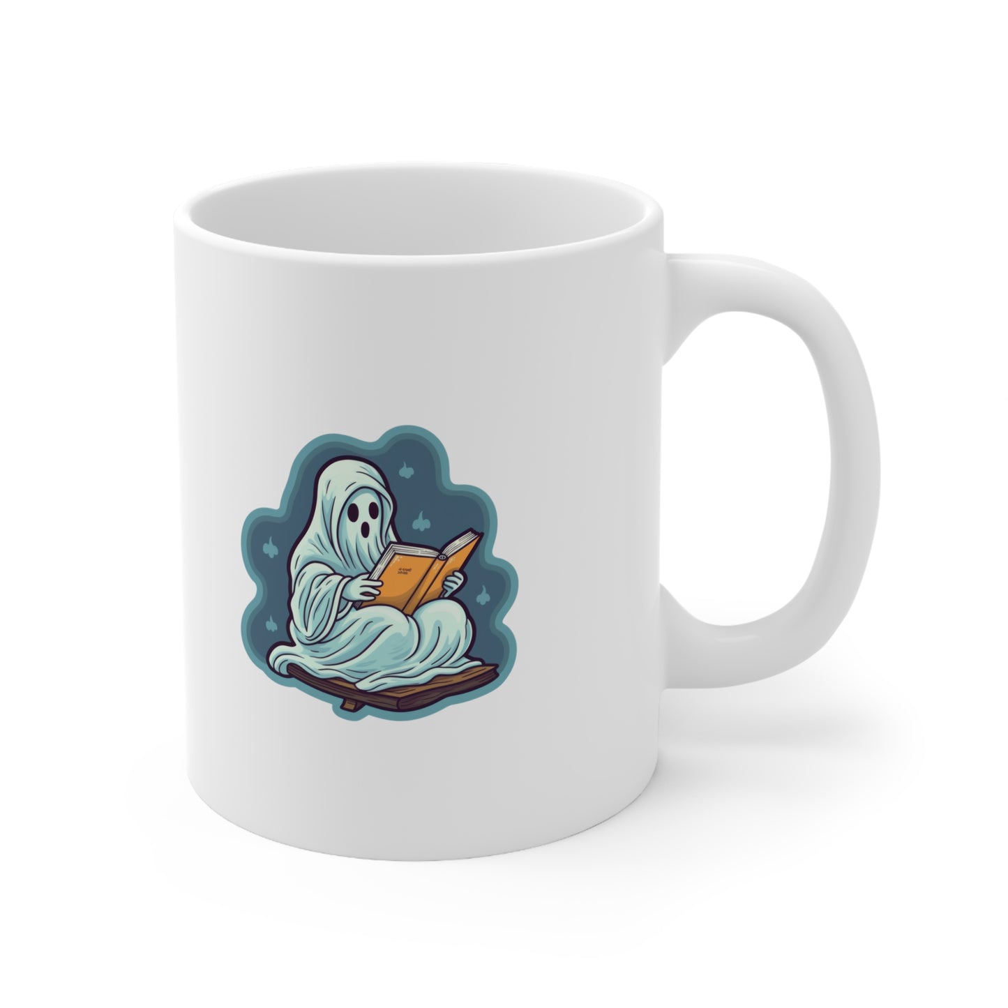 Bookish Ghost Mug, Halloween Literary Mug, Teacher's Halloween Present, Librarian Themed Mug, Spooky Ghost Mug
