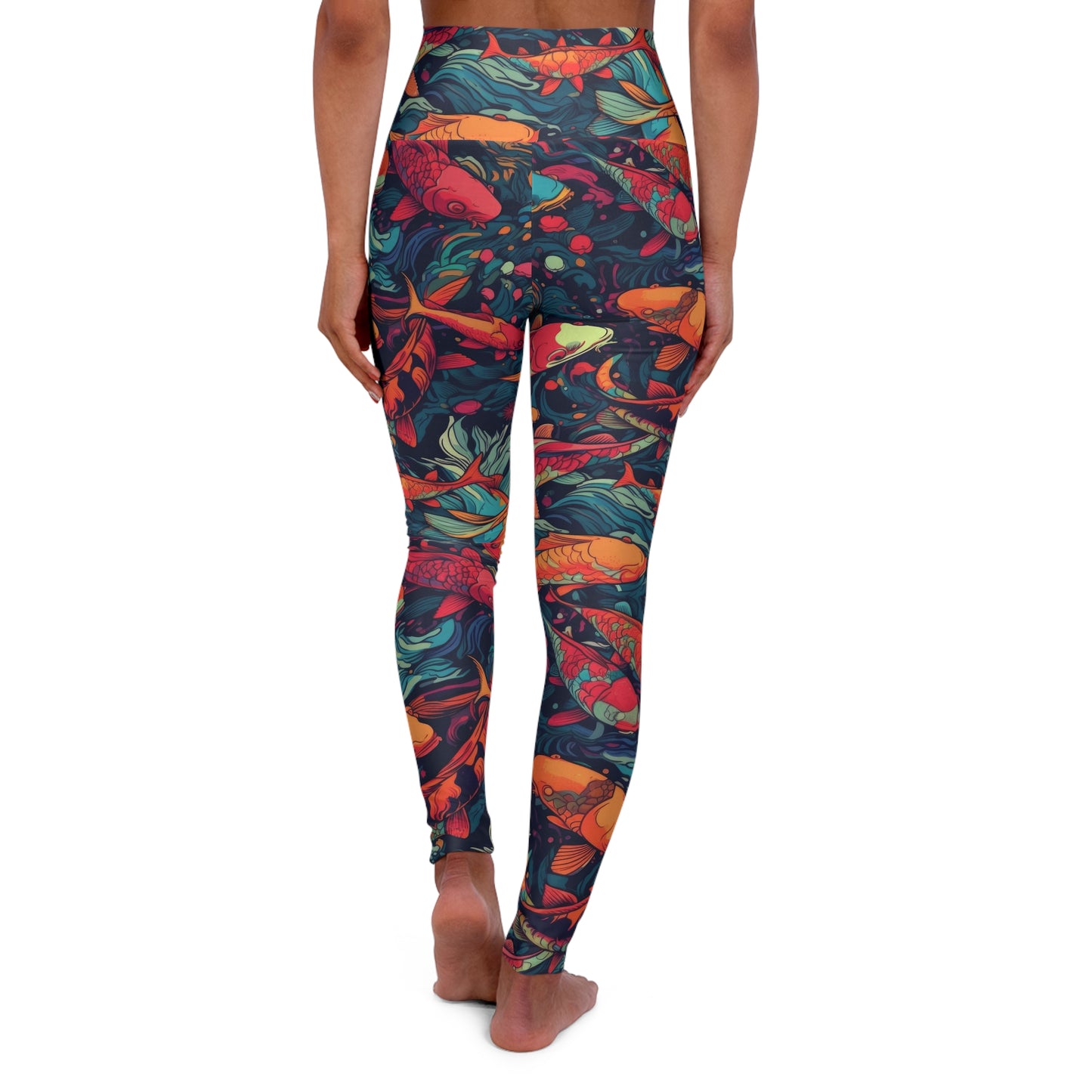 High Waisted Leggings - Koi Menagerie