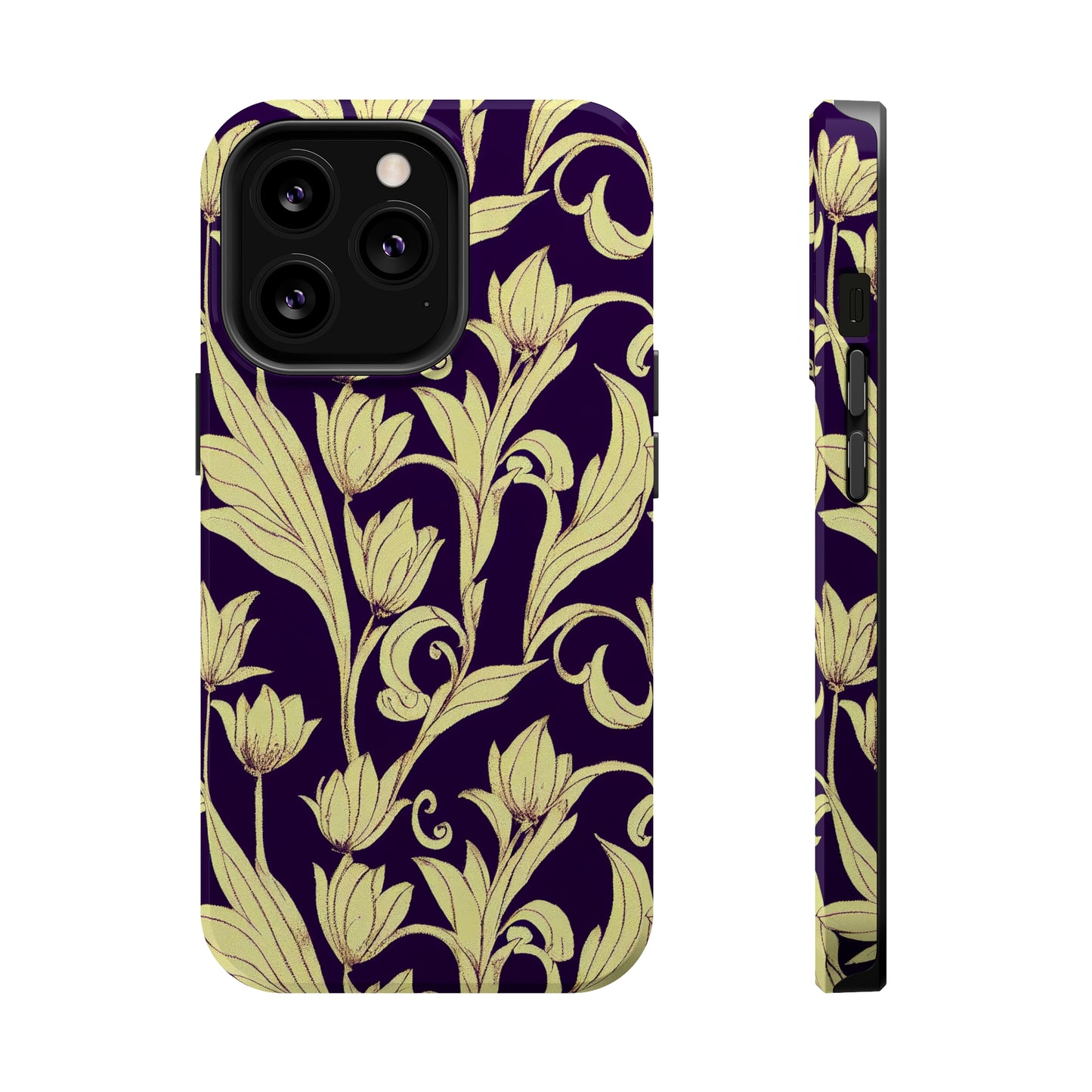 MagSafe Tough iPhone Case - Baroque Blossom Damask