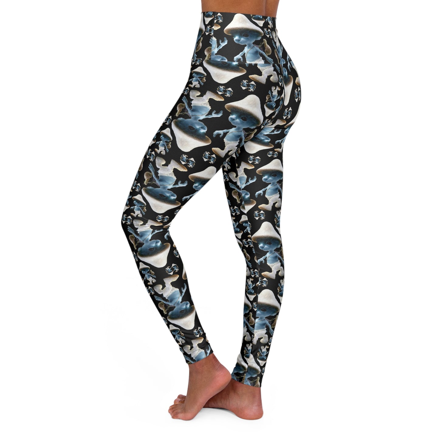 High Waisted Leggings - SmurfCat Pattern