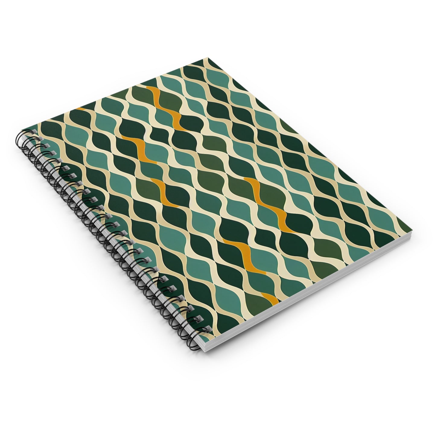Spiral Notebook with Ruled Line - Deco Aqua Ringlets