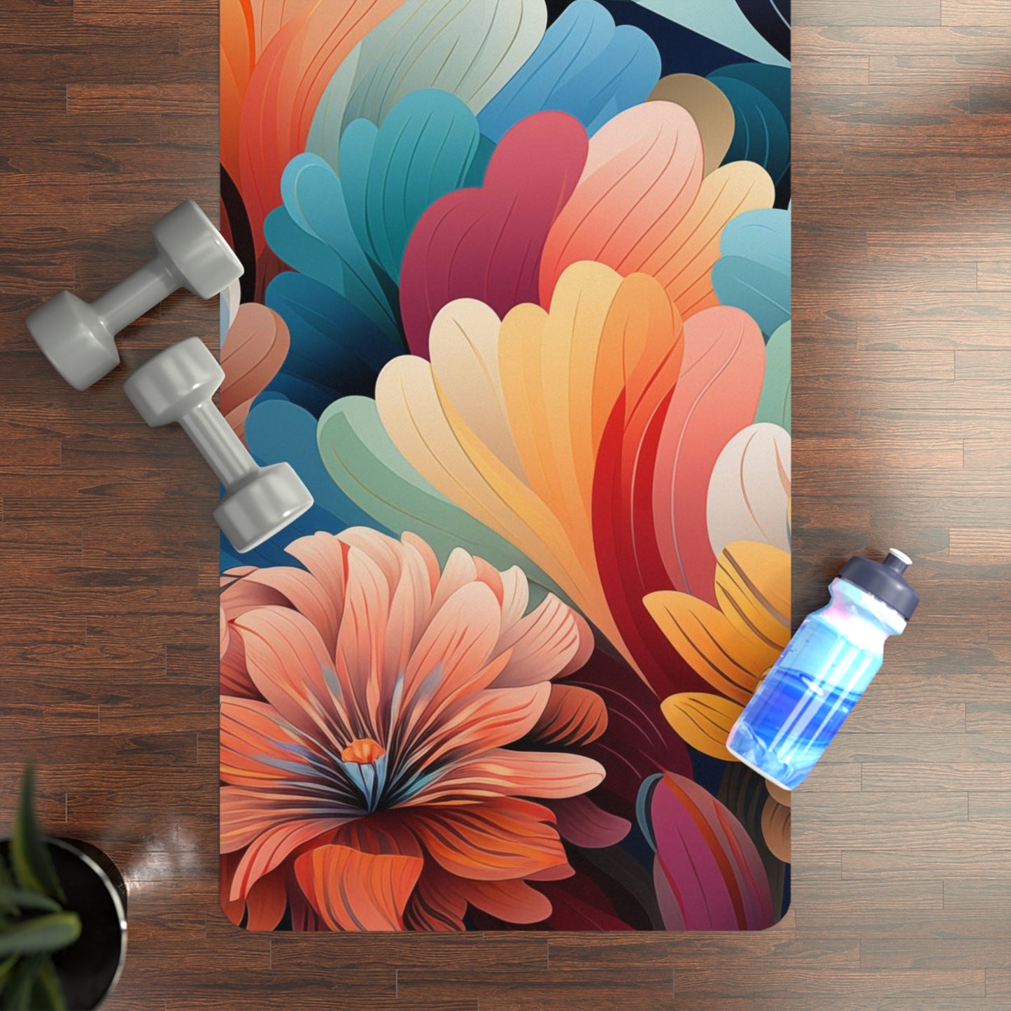 Rubber Yoga Mat- Philomena Kinkaku-ji Art Deco
