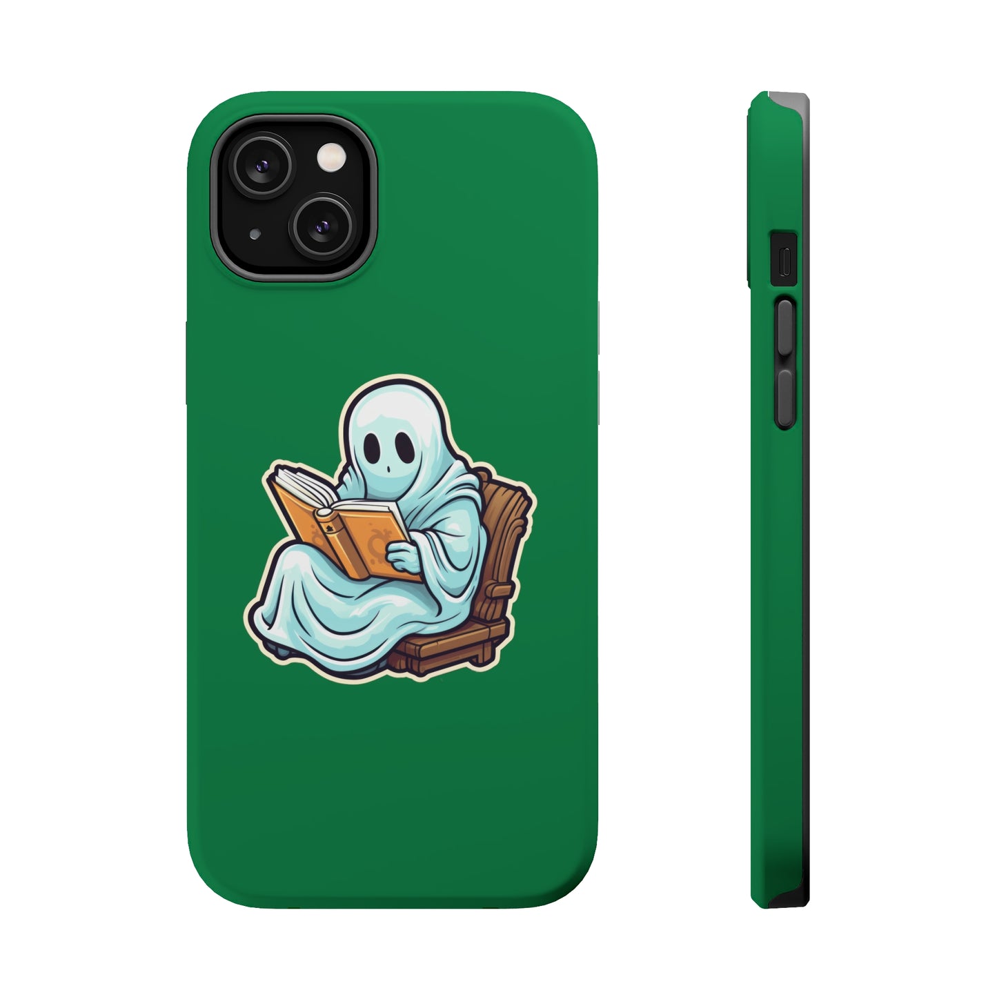 Ghost Reading Books iPhone Case, Halloween Teacher Gift, Librarian, Ghost, Halloween MagSafe Tough iPhone Case