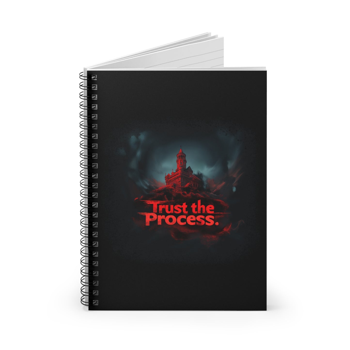 Spiral Notebook with Ruled Line - Trust The Process Horror