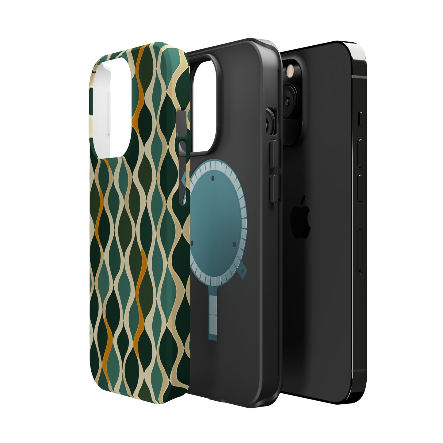 MagSafe Tough iPhone Case - Deco Aqua Ringlets.png