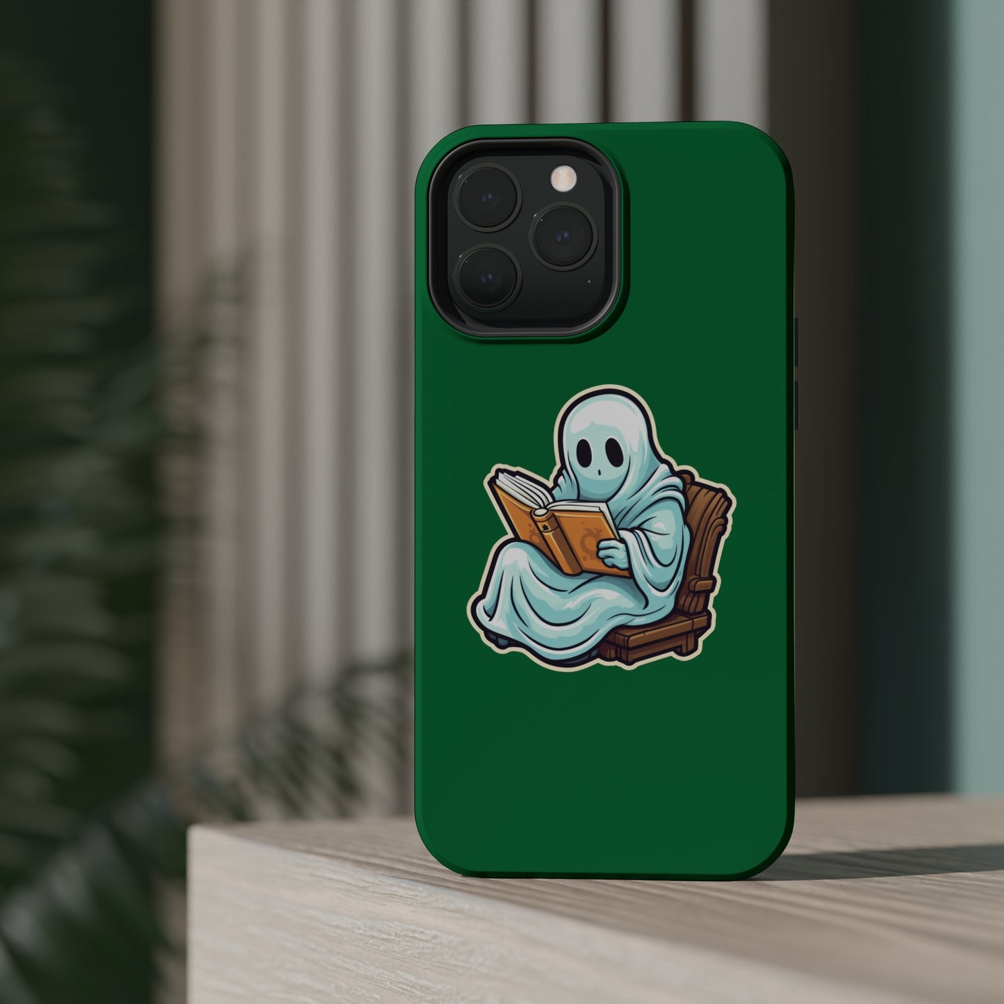 Ghost Reading Books iPhone Case, Halloween Teacher Gift, Librarian, Ghost, Halloween MagSafe Tough iPhone Case