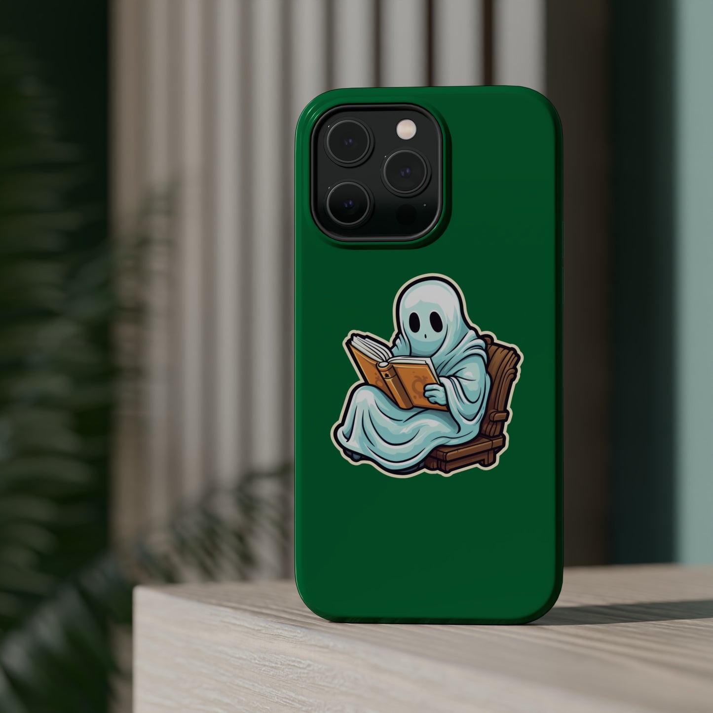 Ghost Reading Books iPhone Case, Halloween Teacher Gift, Librarian, Ghost, Halloween MagSafe Tough iPhone Case
