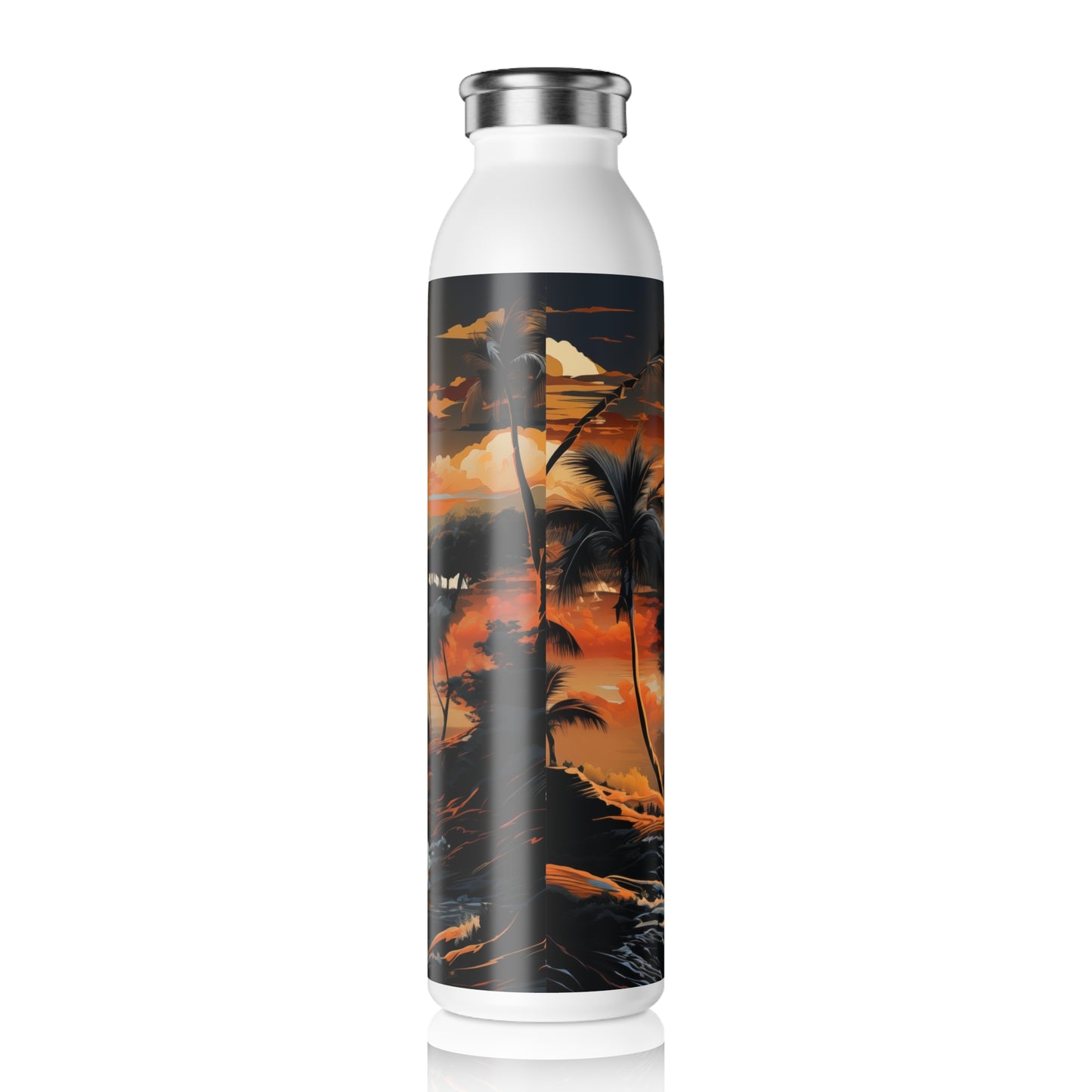 Slim Water Bottle - Bjrn Padmasana Palm Trees