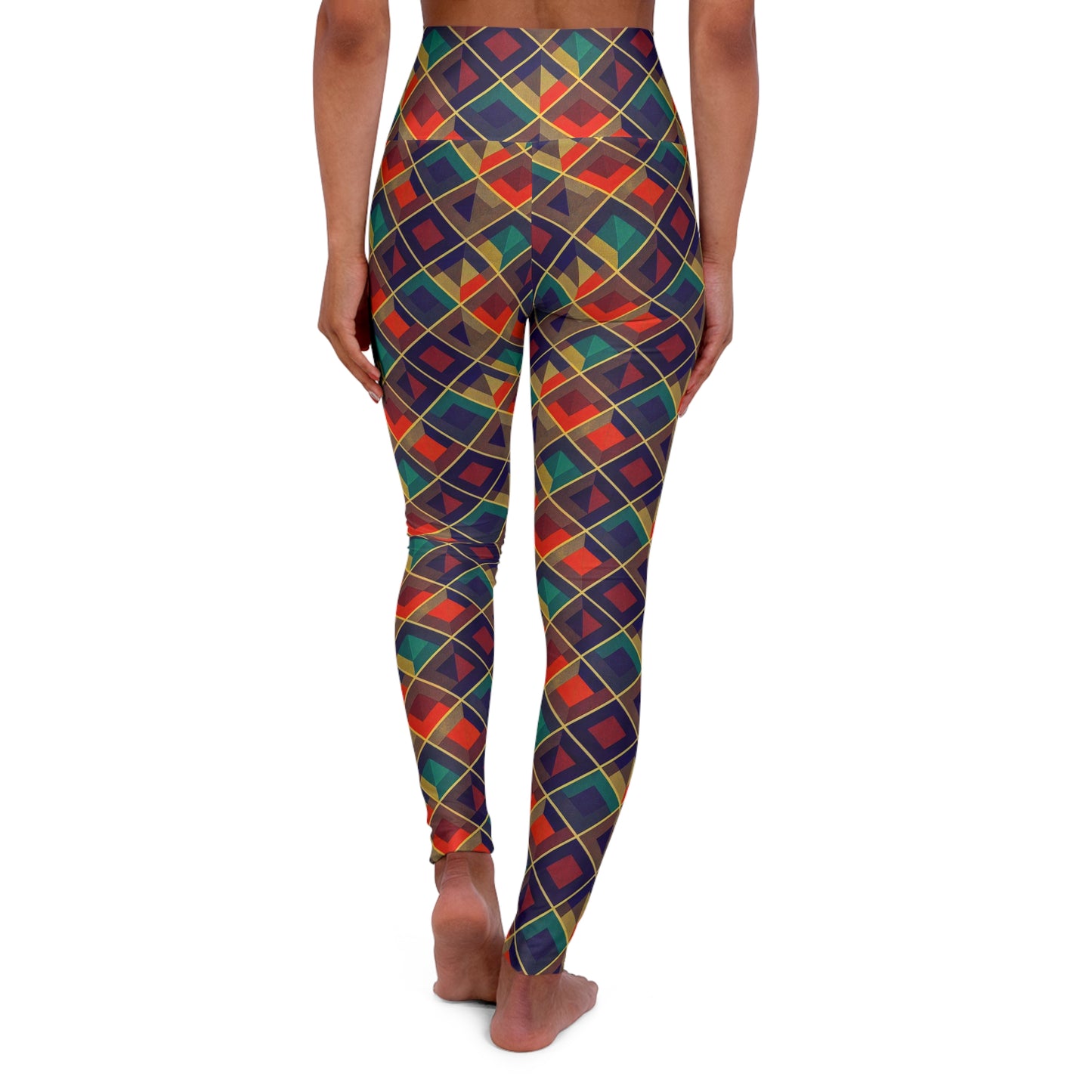 High Waisted Leggings - Herringbone Kaleidoscope