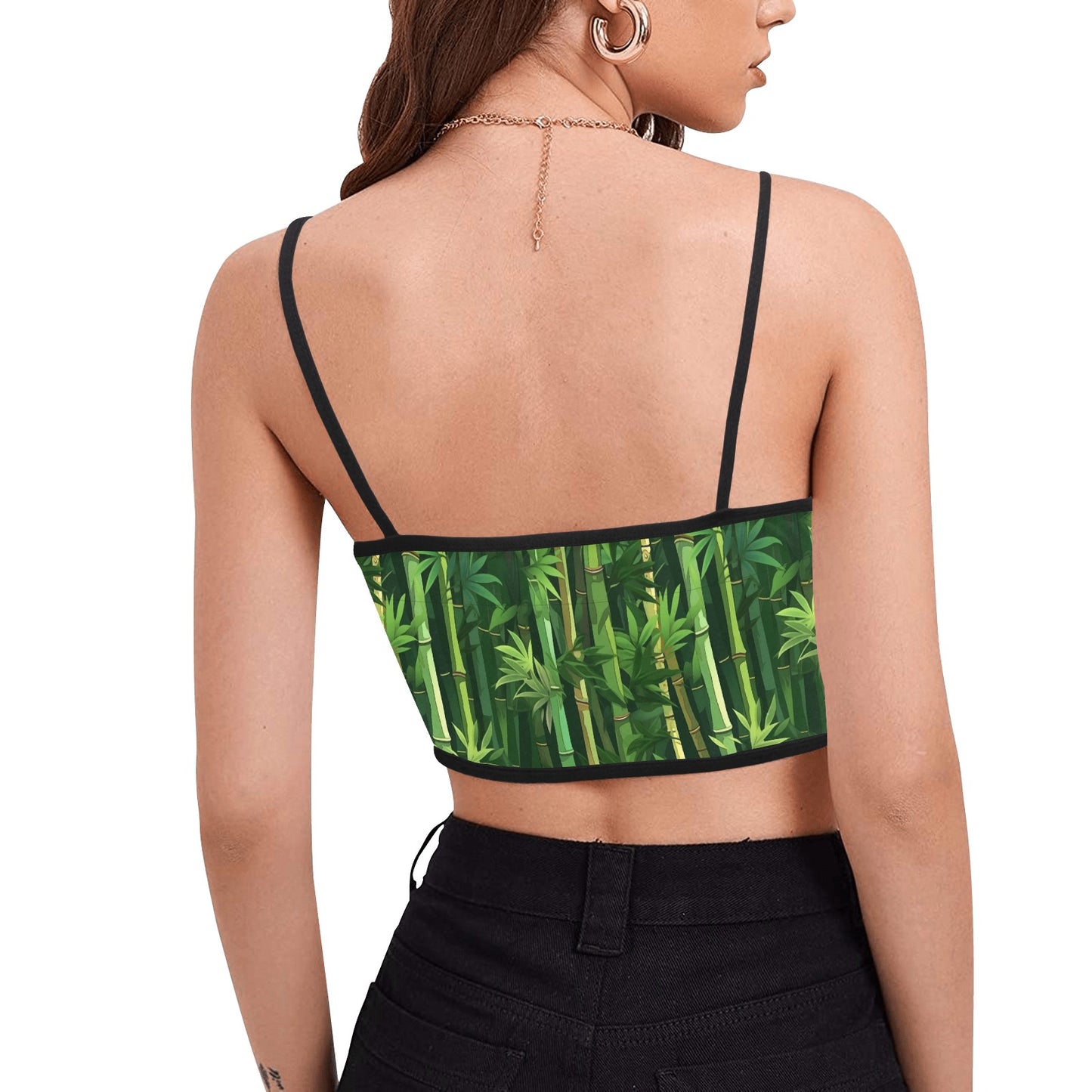 Women's Spaghetti Strap Crop Top - Secret Forest