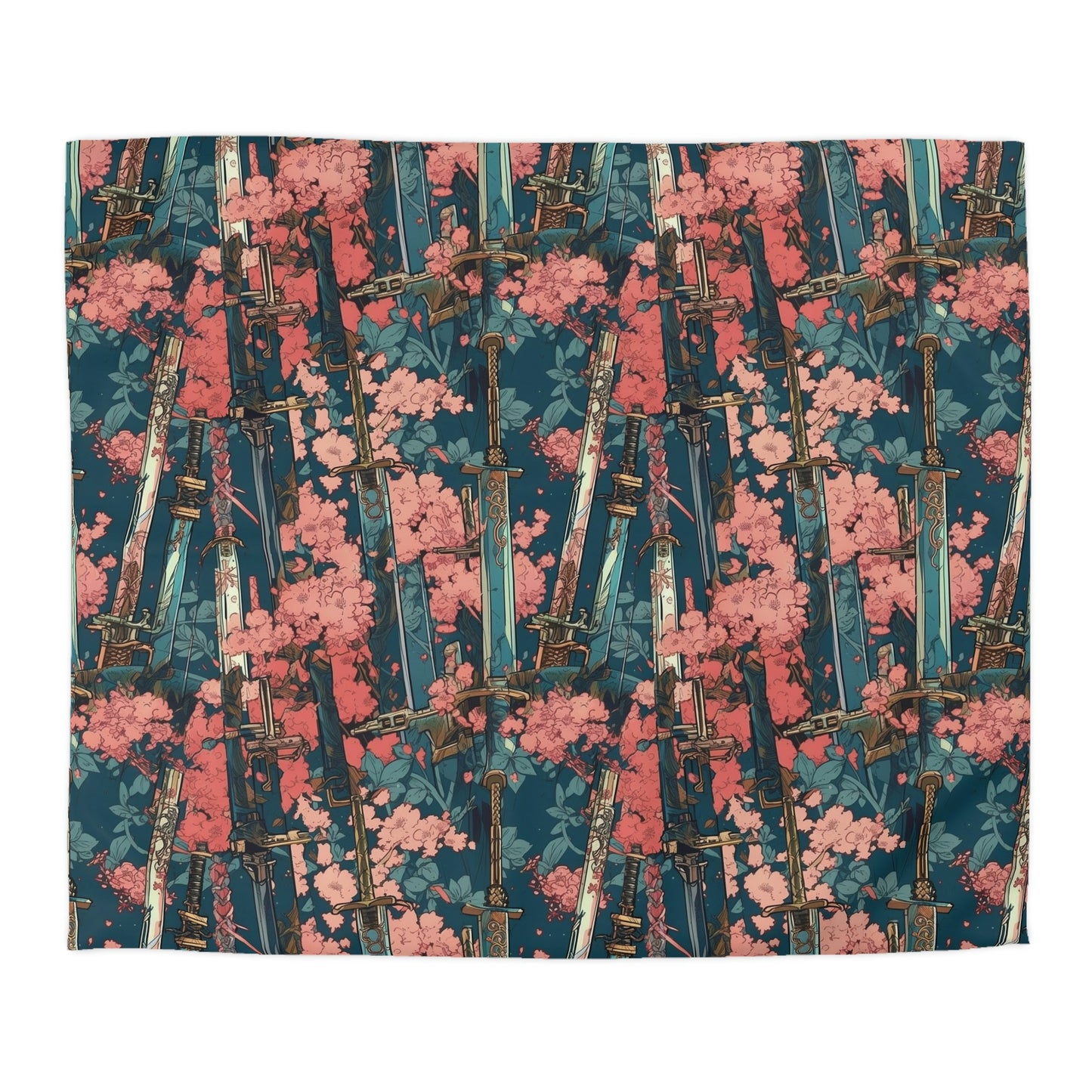 Katanas & Cherry Blossoms - Duvet Cover