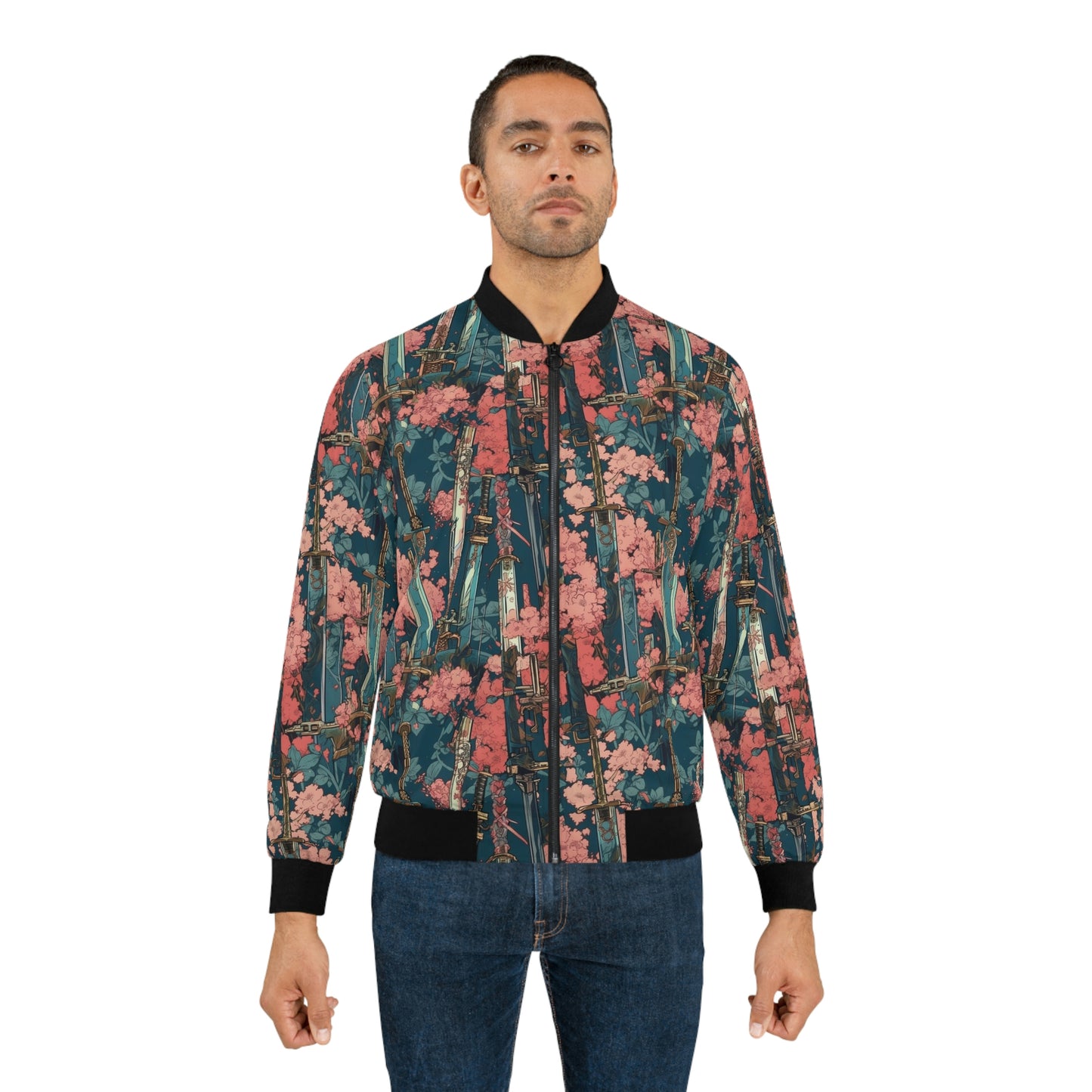 Katanas & Cherry Blossoms - Men's Bomber Jacket