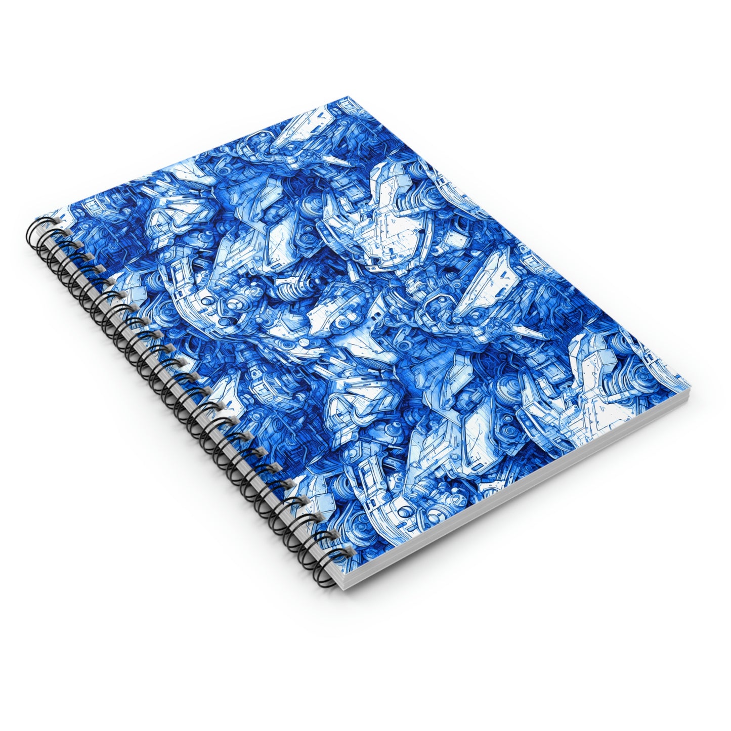 Mecha Blueprint - Spiral Notebook - Ruled Line