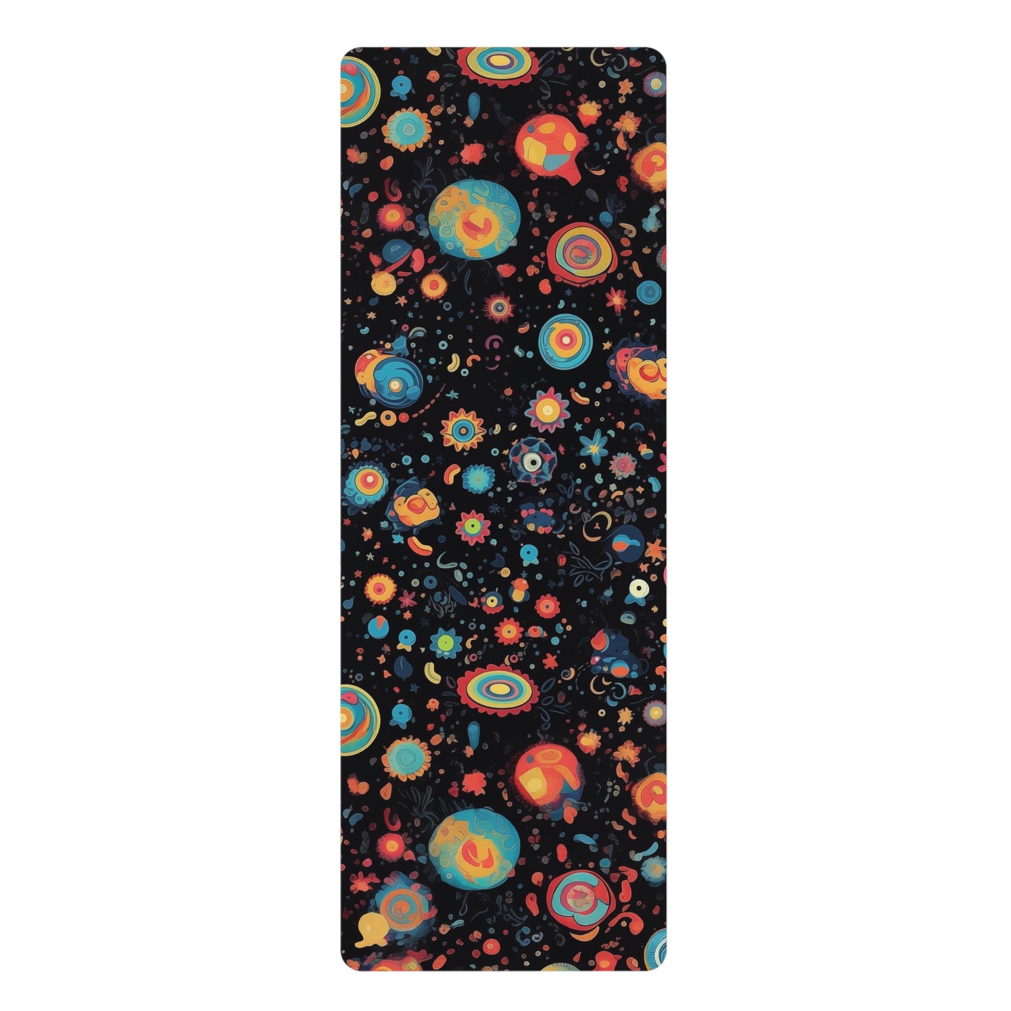 Rubber Yoga Mat- Peregrine Matsyasana 70s Sci Fi Nebula