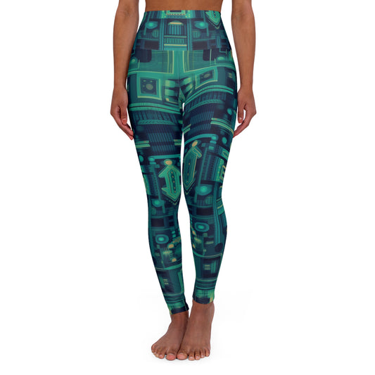 High Waisted Leggings - Annora Phalakasana Space Invader