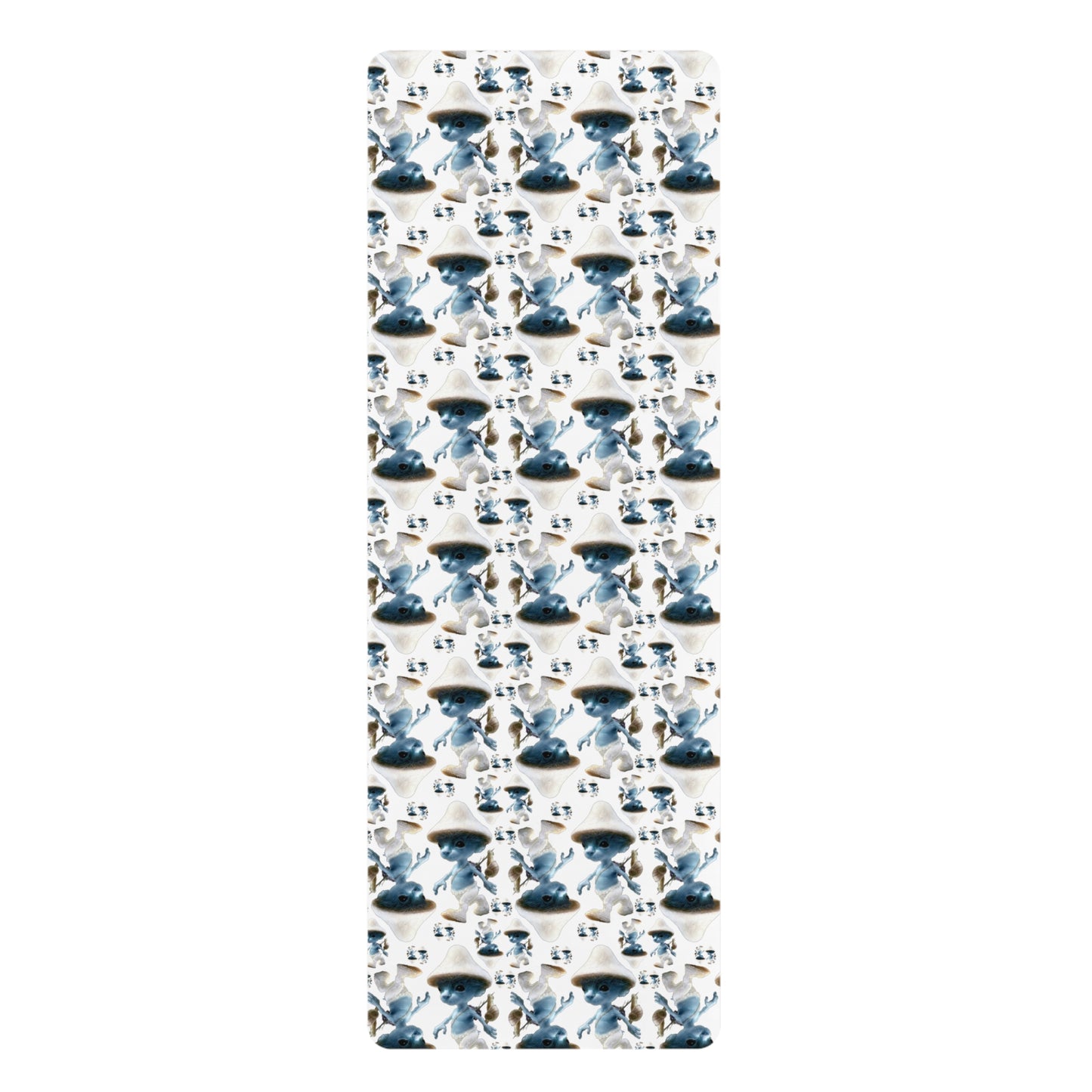 Rubber Yoga Mat - Smurf Cat Pattern