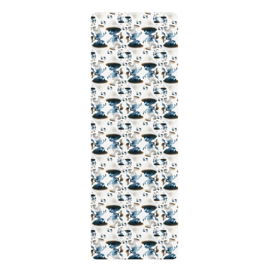 Rubber Yoga Mat - Smurf Cat Pattern