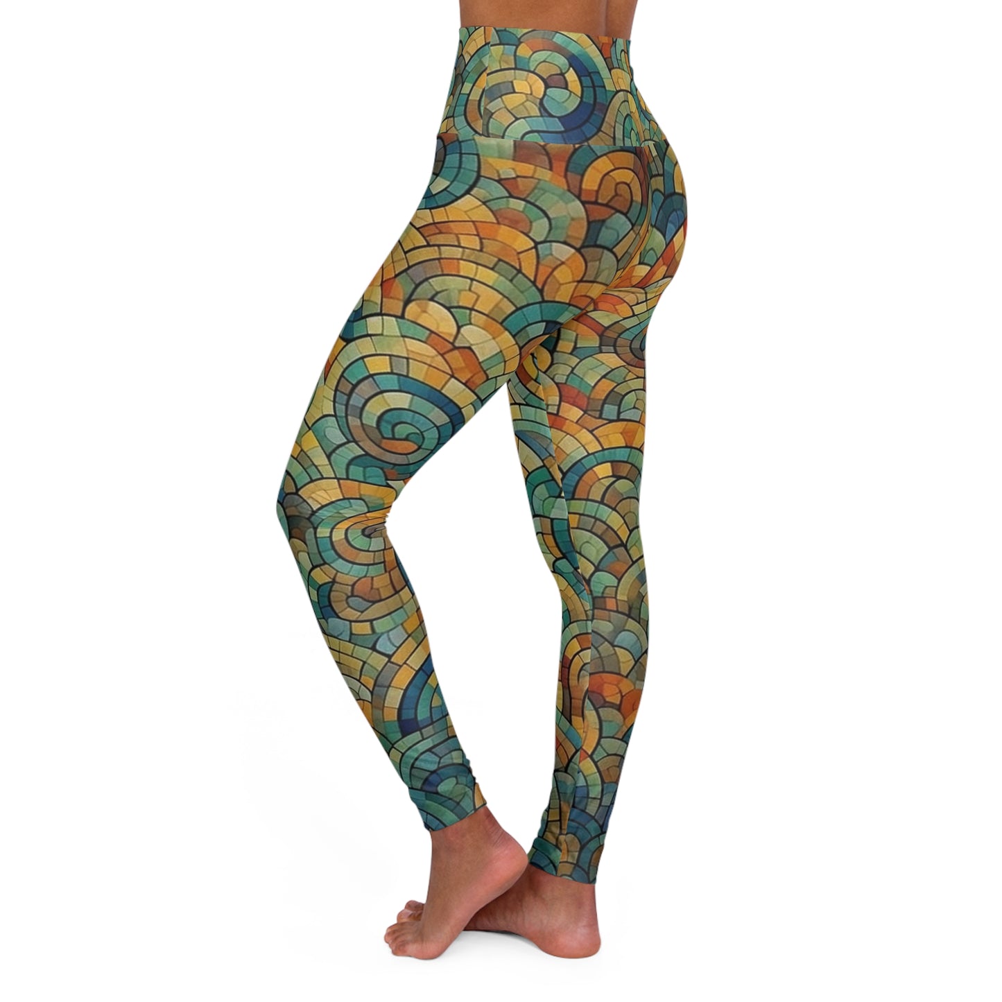 High Waisted Leggings - PointillistNebula