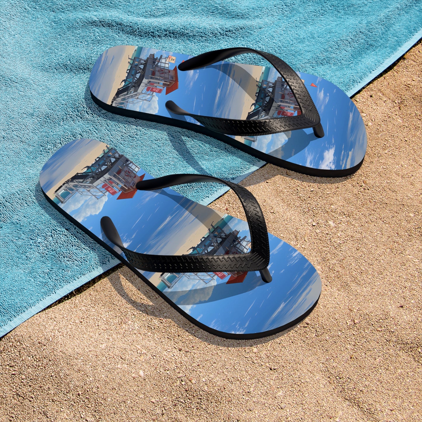 Unisex Flip-Flops - Love and Santa Monica