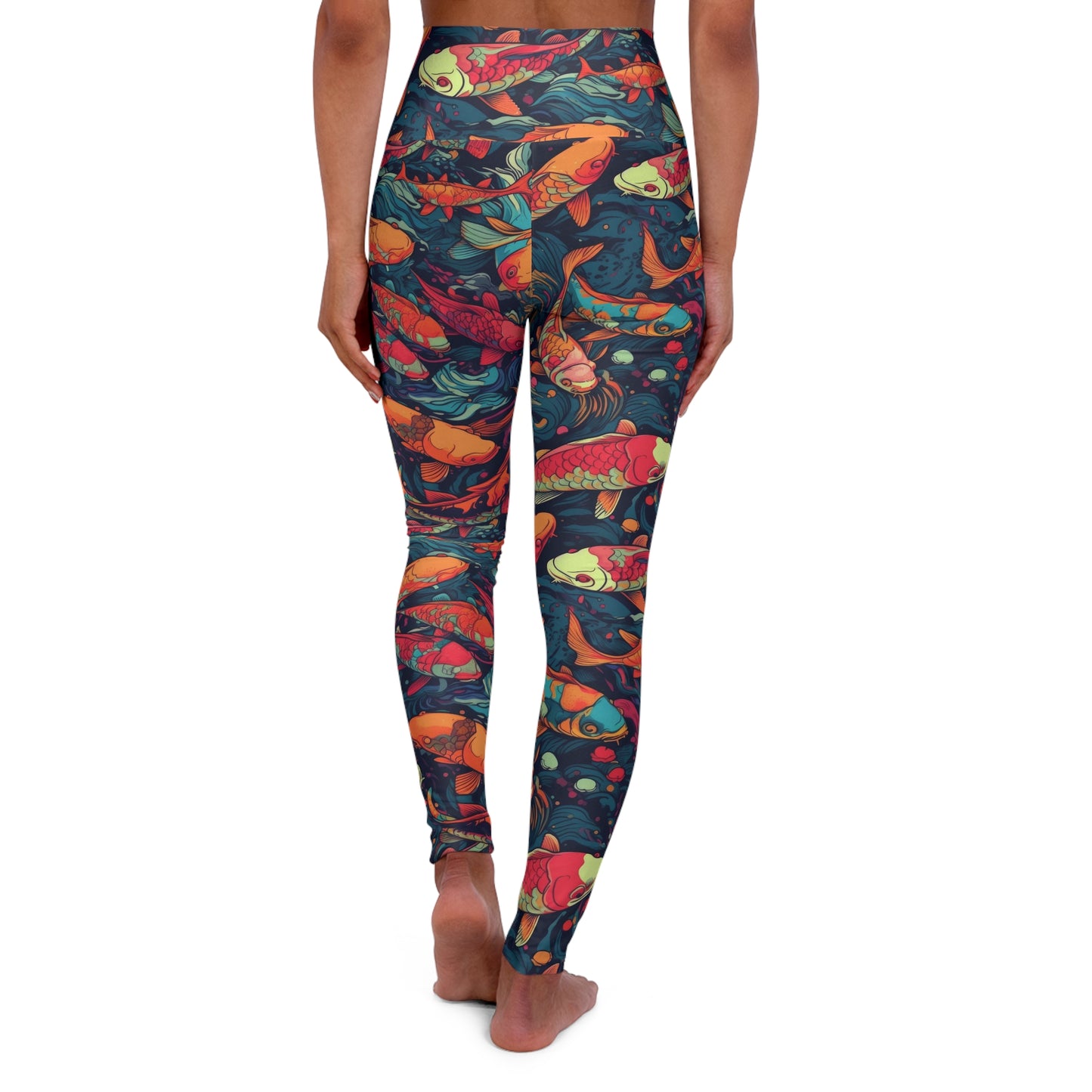 High Waisted Leggings - Koi Menagerie