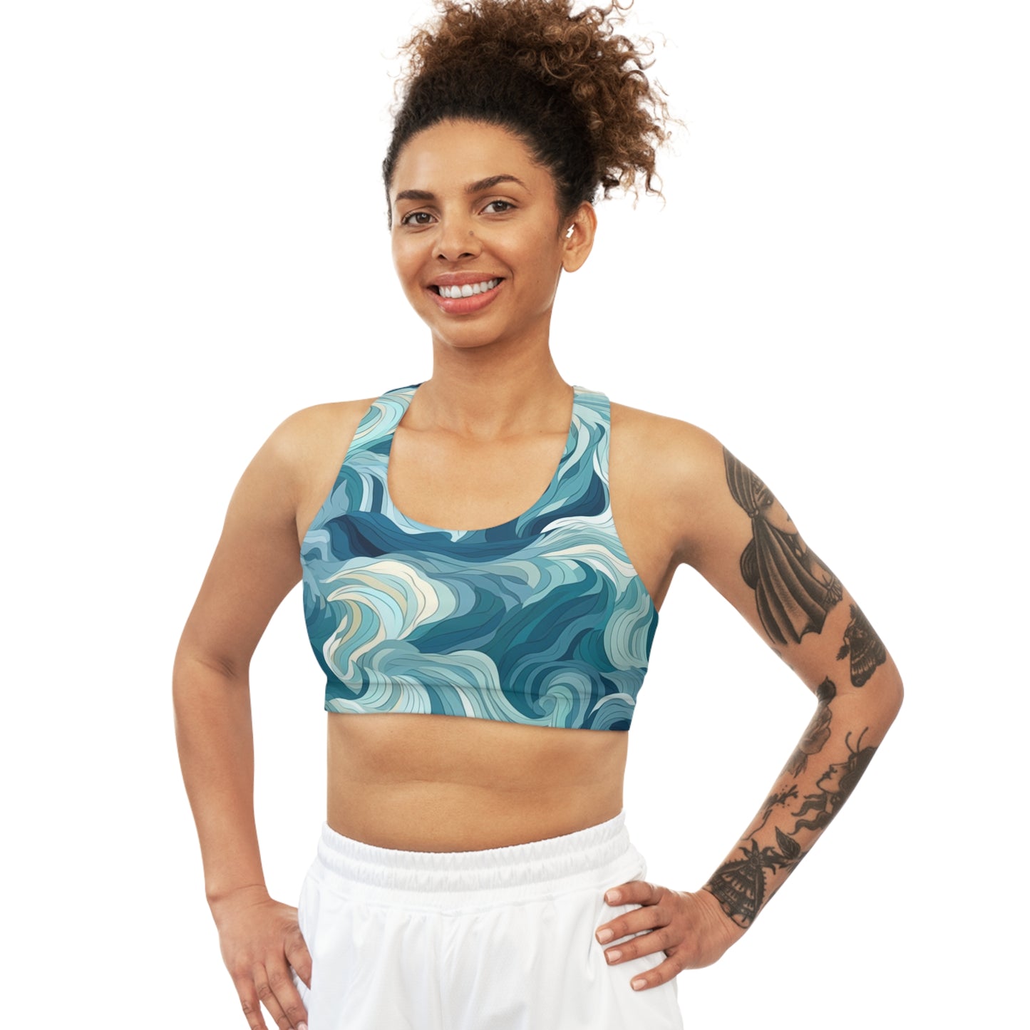 Sports Bra - Drew Florence Oceanwaves