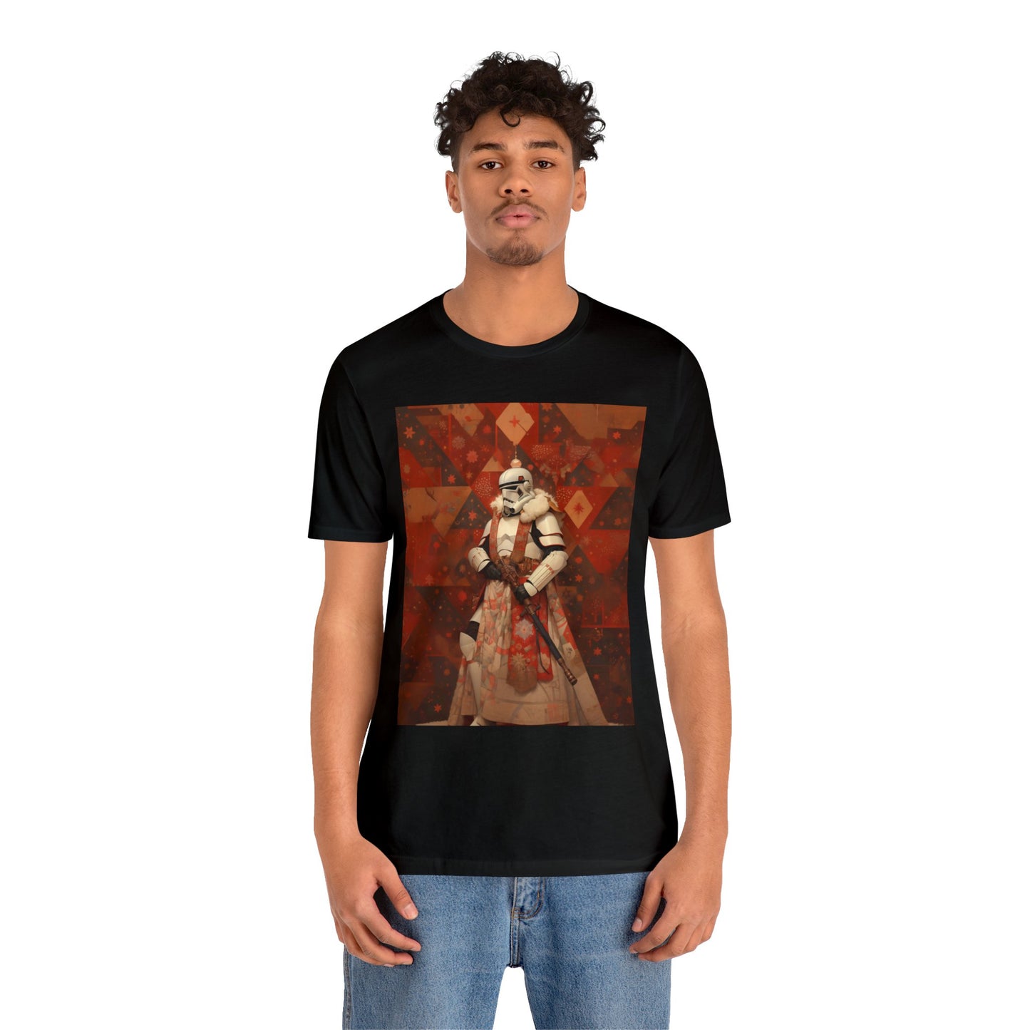 Unisex Jersey Short Sleeve Tee - Storm Trooper Norman Rockwell Christmas Card