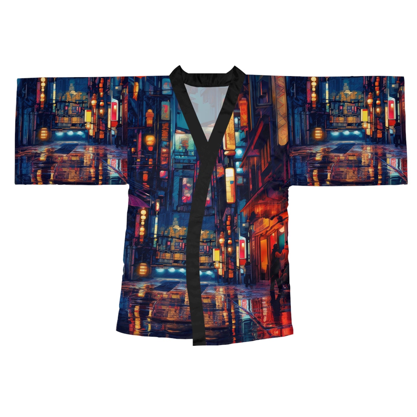 Long Sleeve Kimono Robe - Wandering Osaka