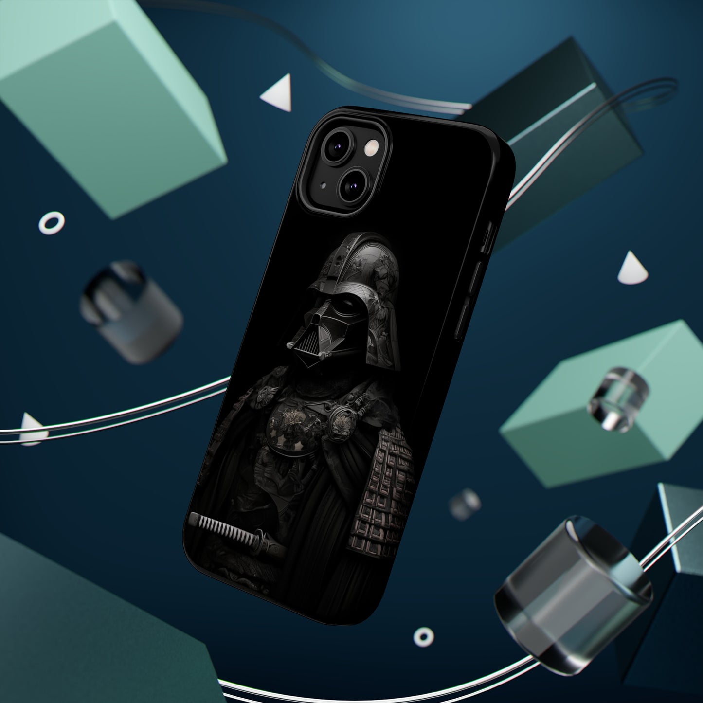 MagSafe Tough iPhone Case - Darth Vader Samurai Black White Photograph 1870