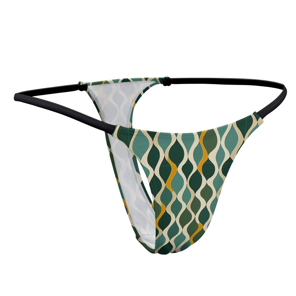 Women's Thin Thong - Deco Aqua Ringlets