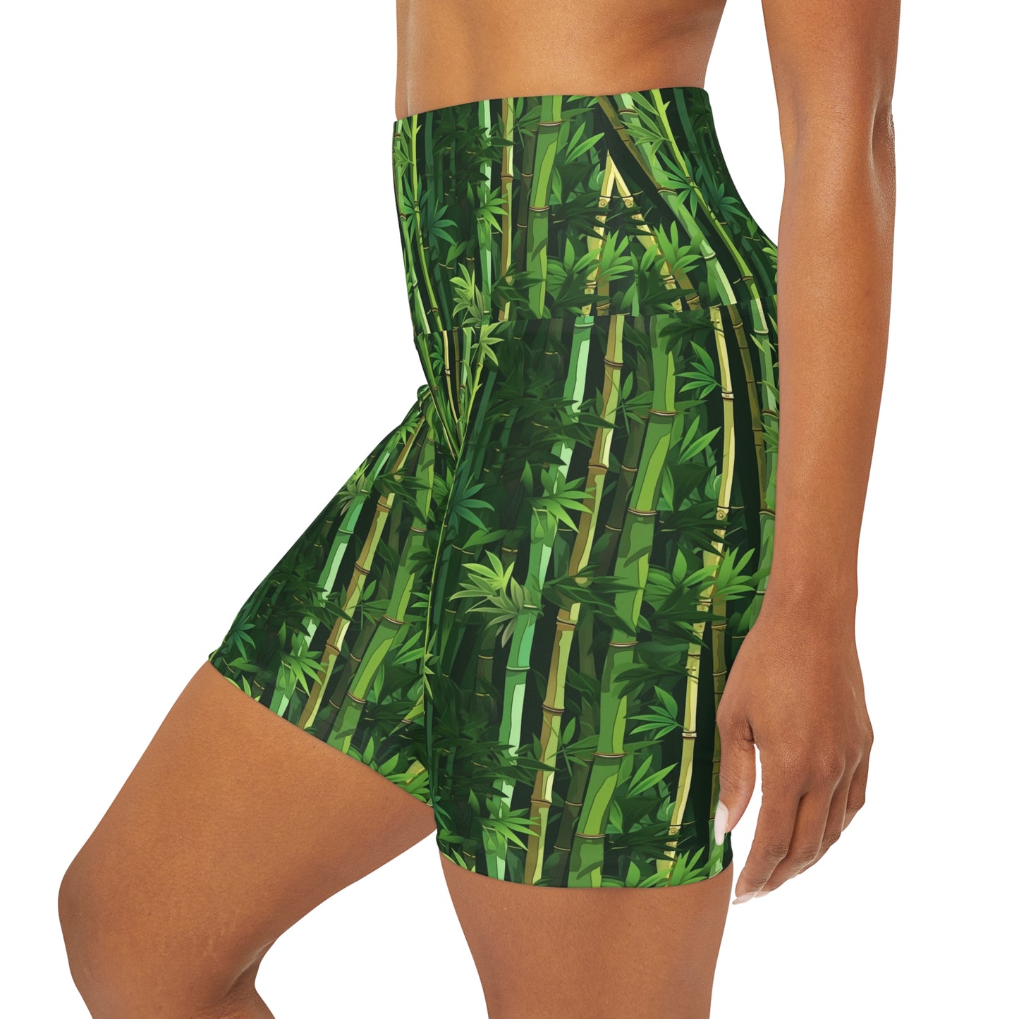 High Waisted Yoga Shorts - Secret Forest