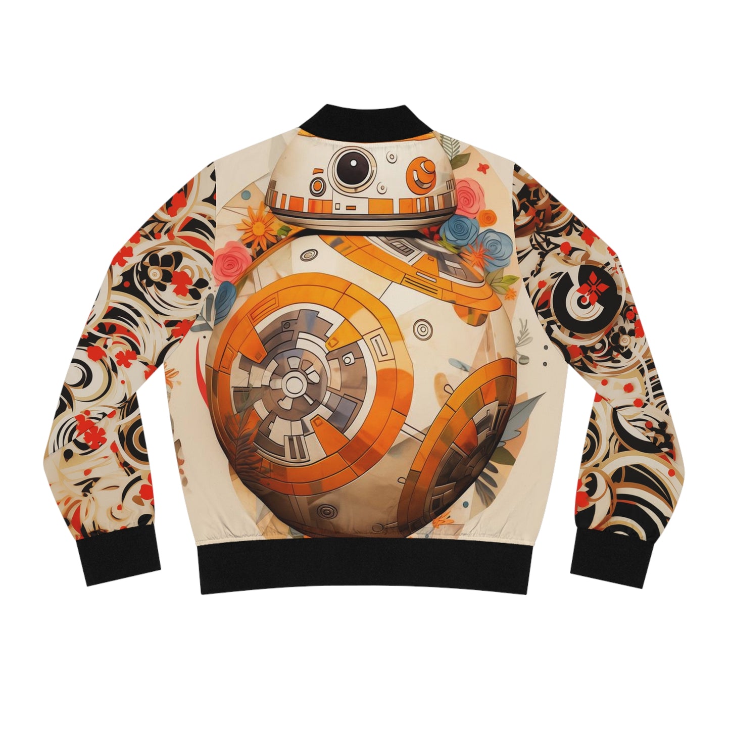 Women's Bomber Jacket - BB-8 Paper Cut Craft Illustration