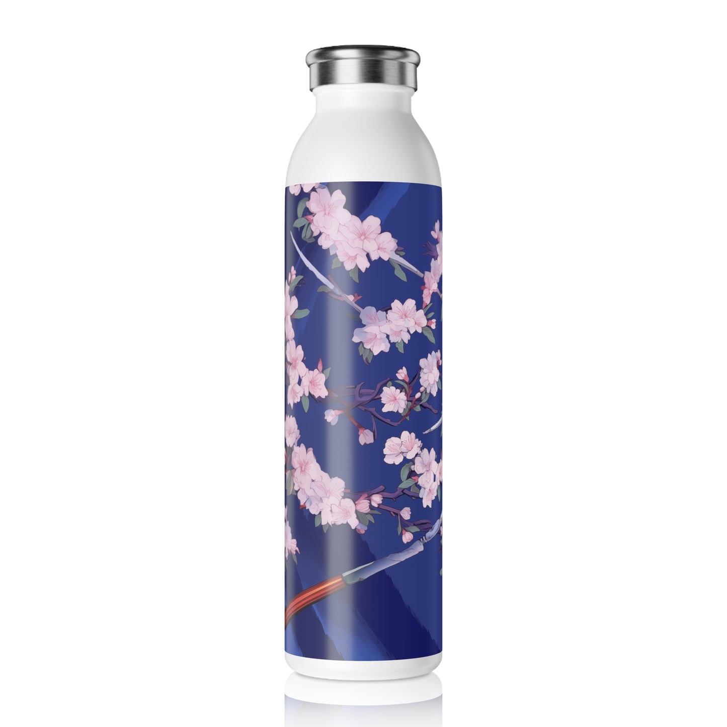 Slim Water Bottle - Astrid Matsyasana Katanas Cherry Blossoms