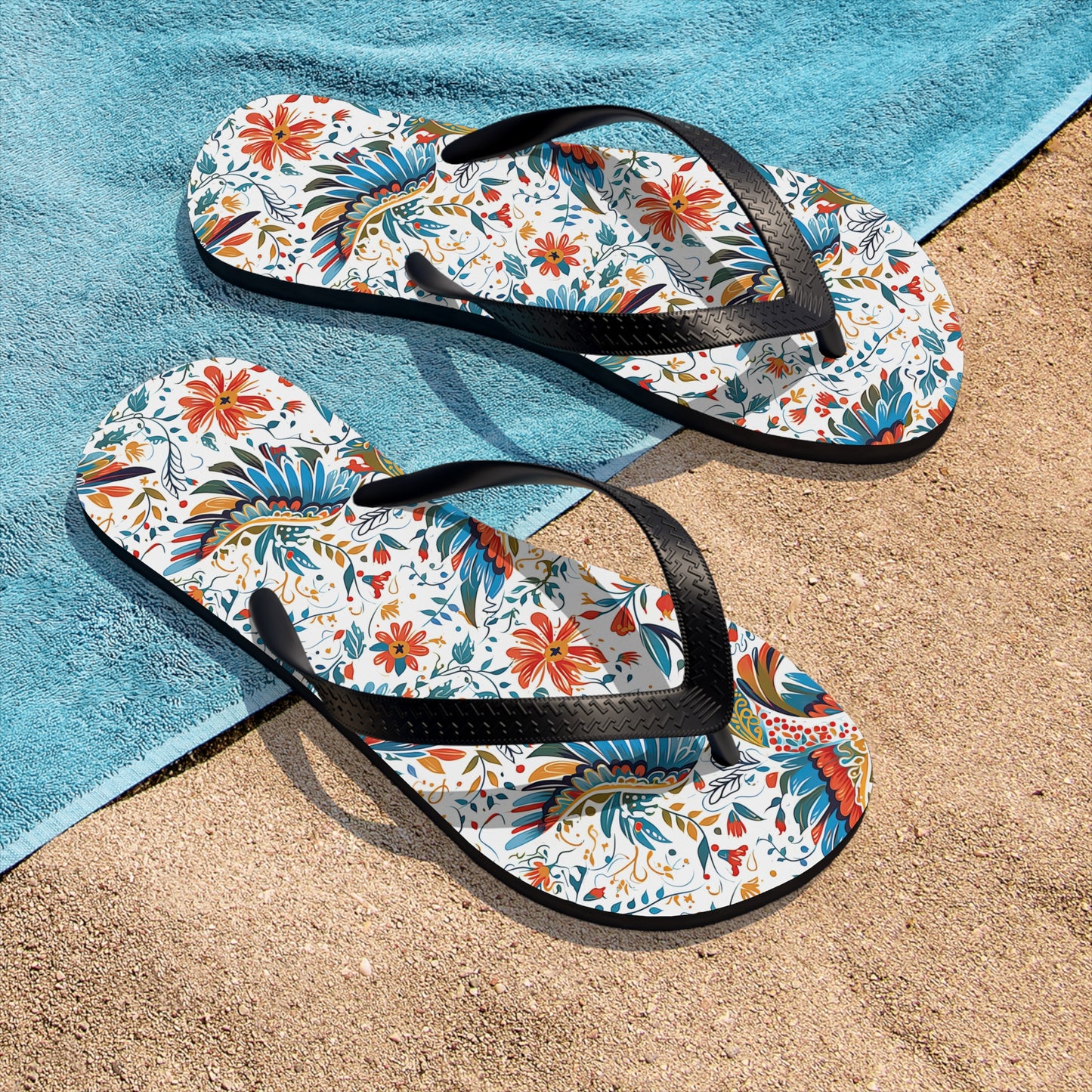 Unisex Flip-Flops - Colibri Abstract