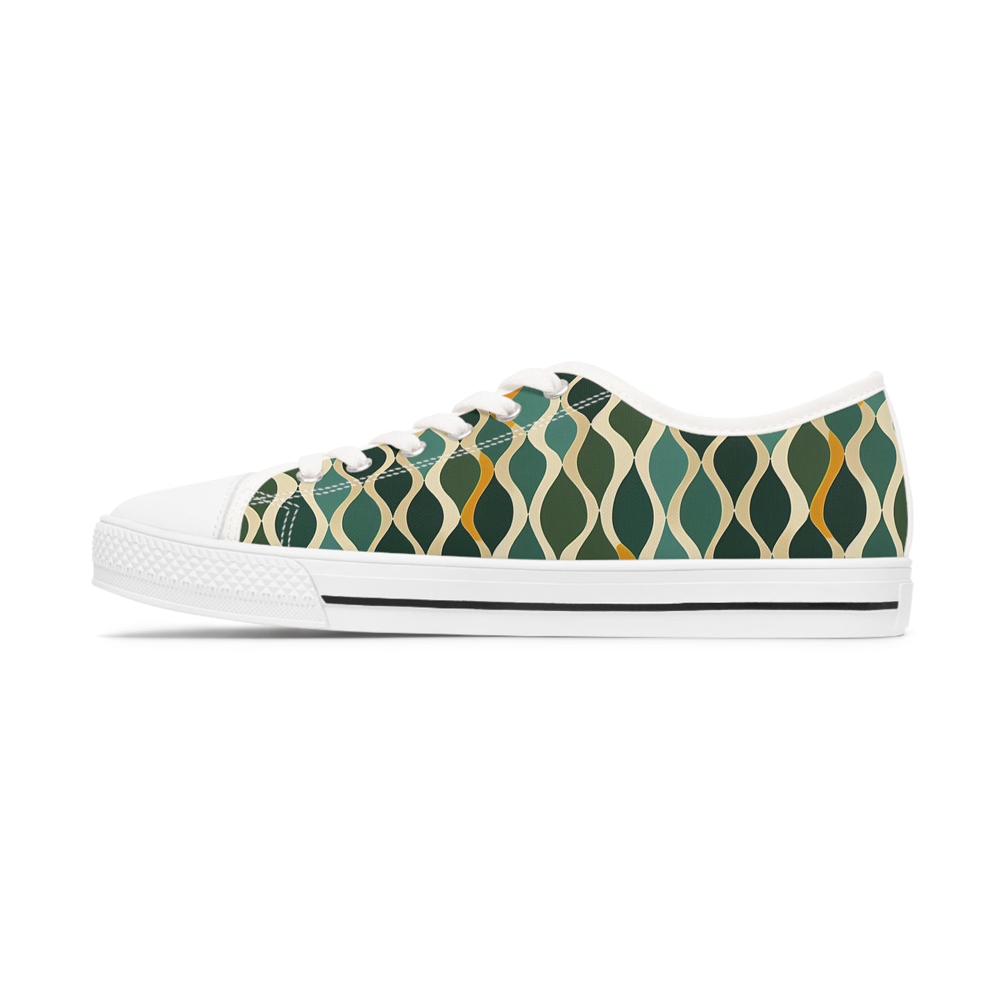 Women's Low Top Sneakers - Deco Aqua Ringlets