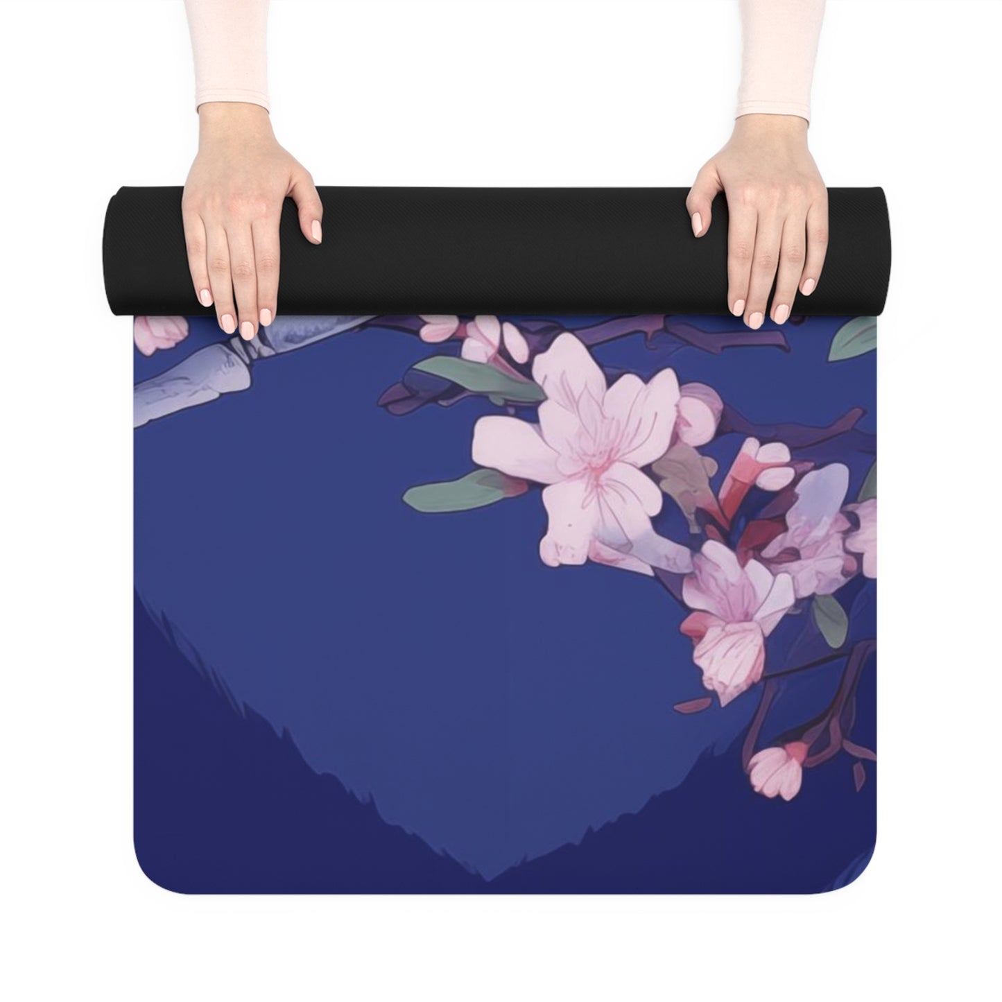 Rubber Yoga Mat- Astrid Matsyasana Katanas Cherry Blossoms