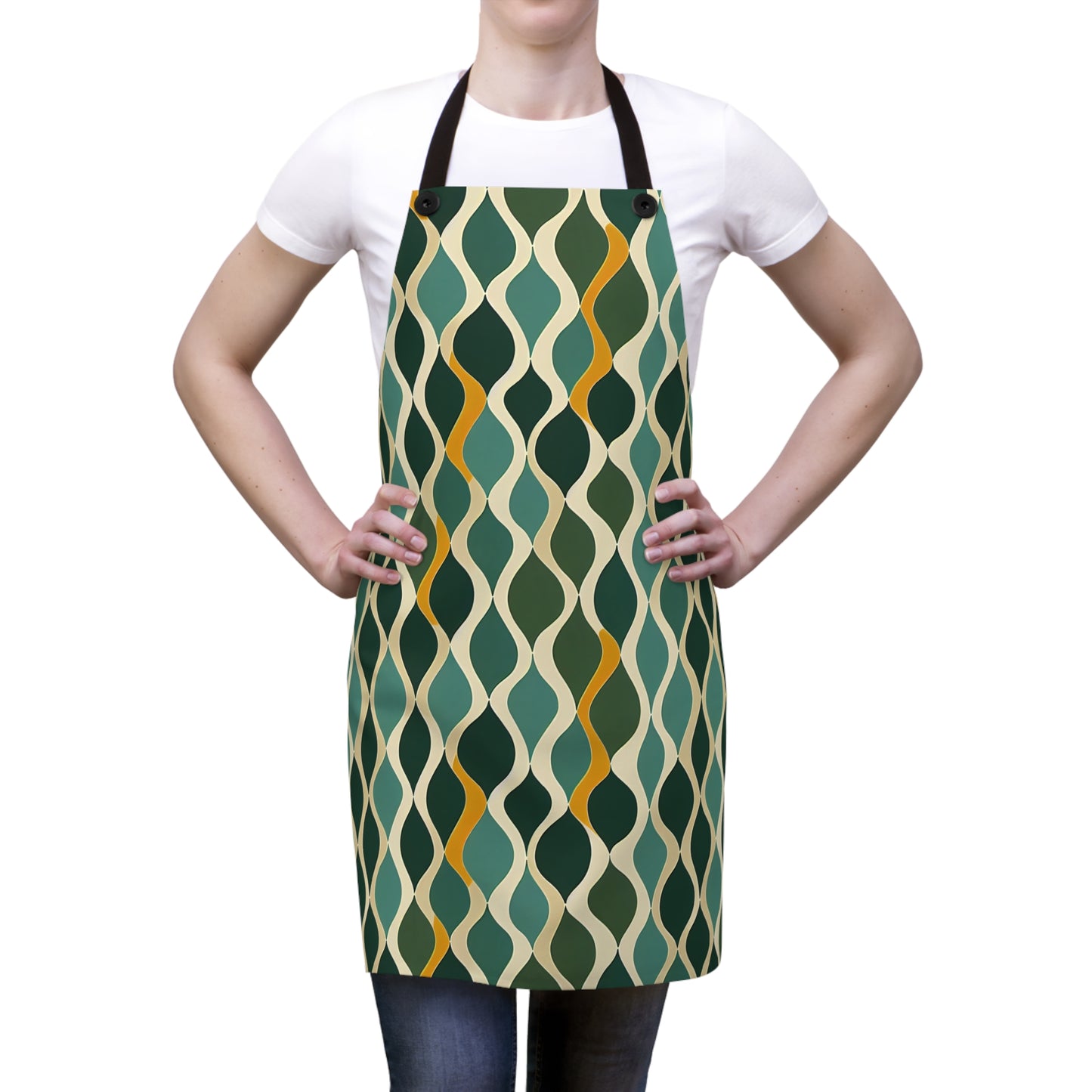 Canvas Apron - Deco Aqua Ringlets