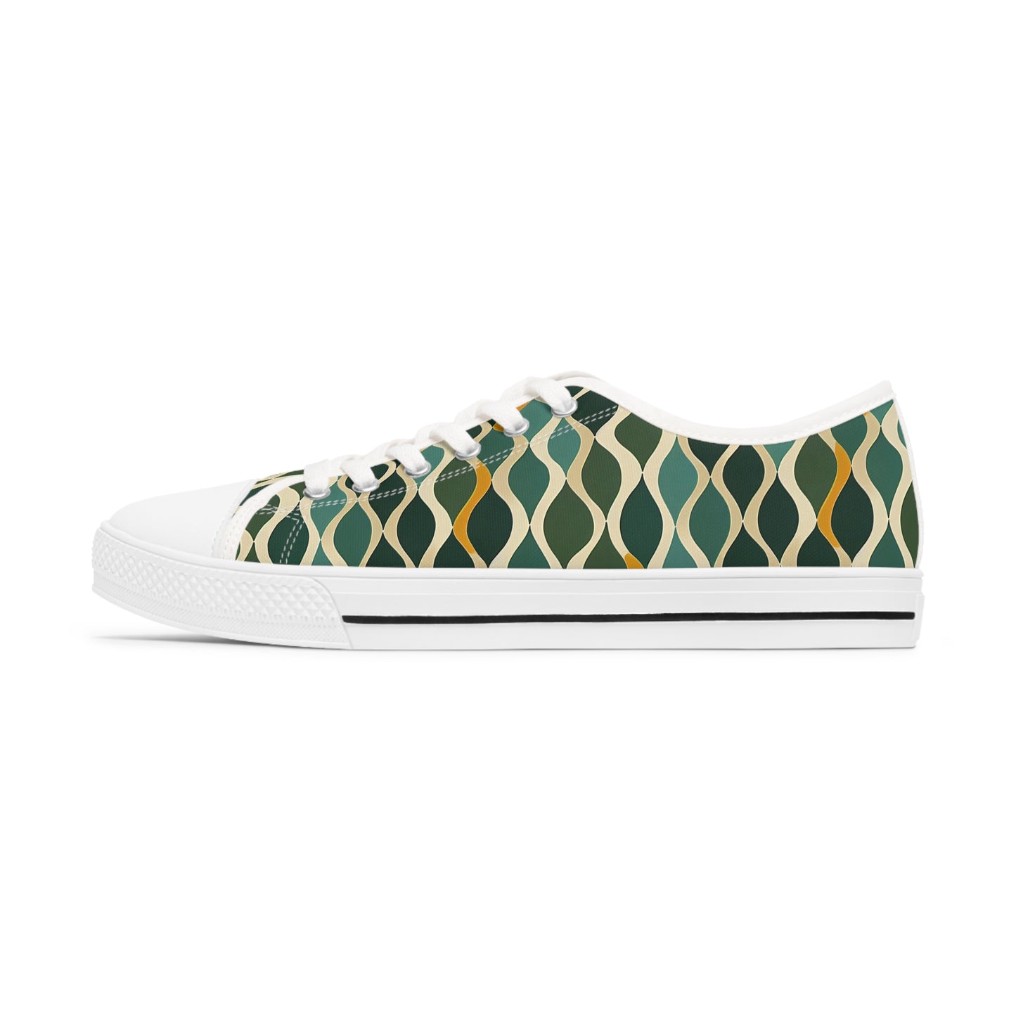 Women's Low Top Sneakers - Deco Aqua Ringlets