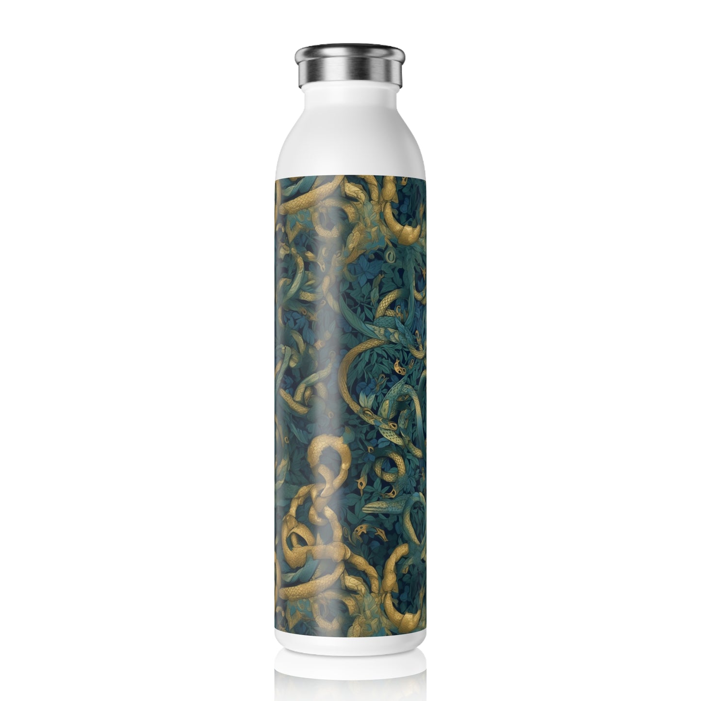 Slim Water Bottle - Francesca Trikonasana Snakes