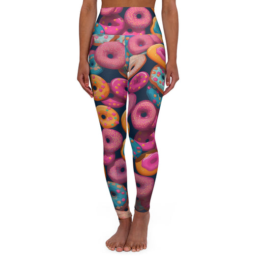 High Waisted Leggings - Gregoria Vajrasana Anime Donuts