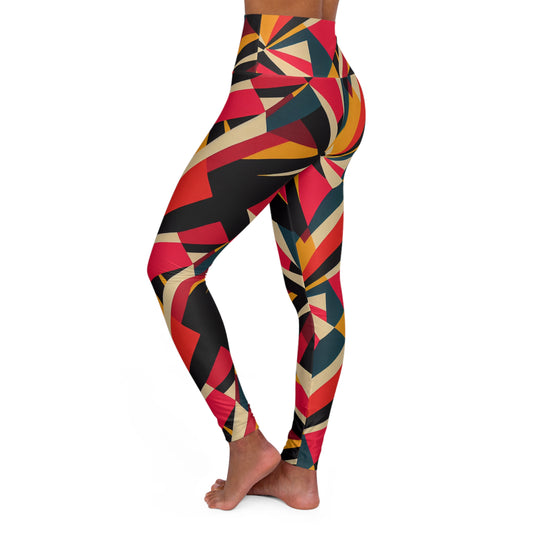 High Waisted Leggings - Abstract Burst