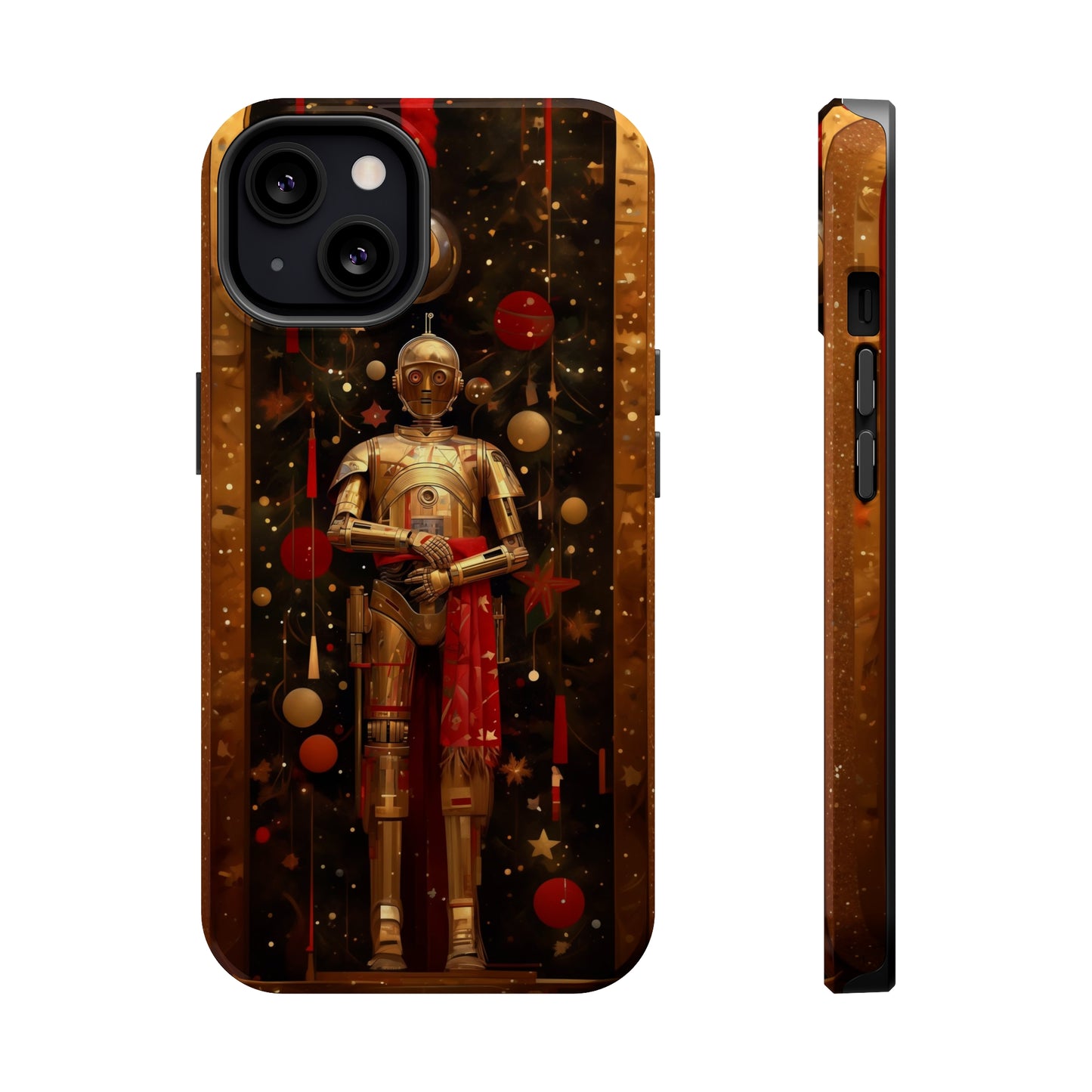 MagSafe Tough iPhone Case - C3P0 Christmas Card painted by Norman Rockwell