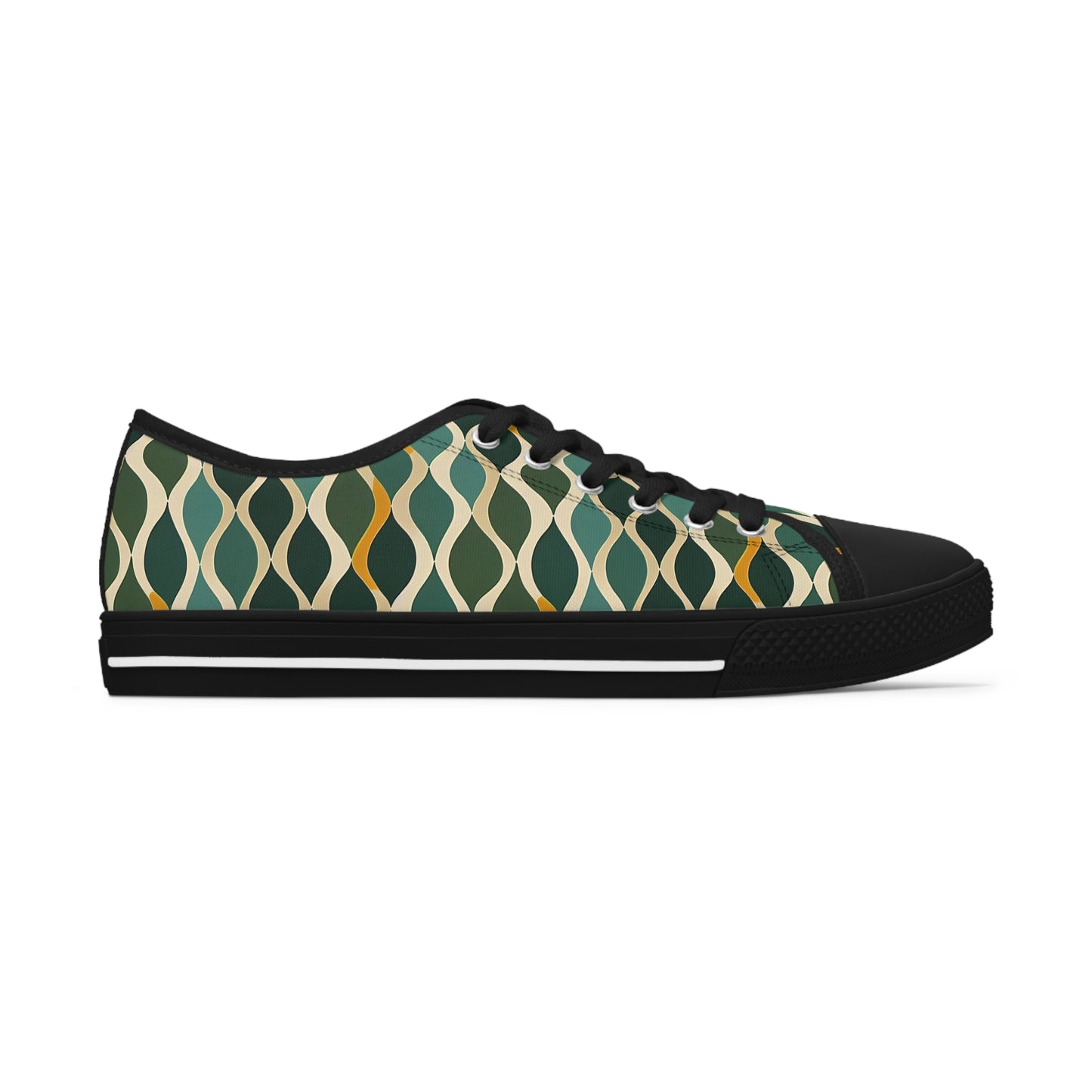 Women's Low Top Sneakers - Deco Aqua Ringlets