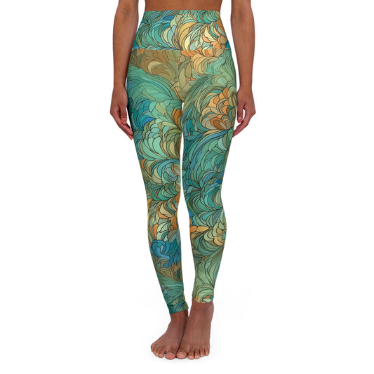 High Waisted Leggings - Lancaster Prague Fish Scale.png
