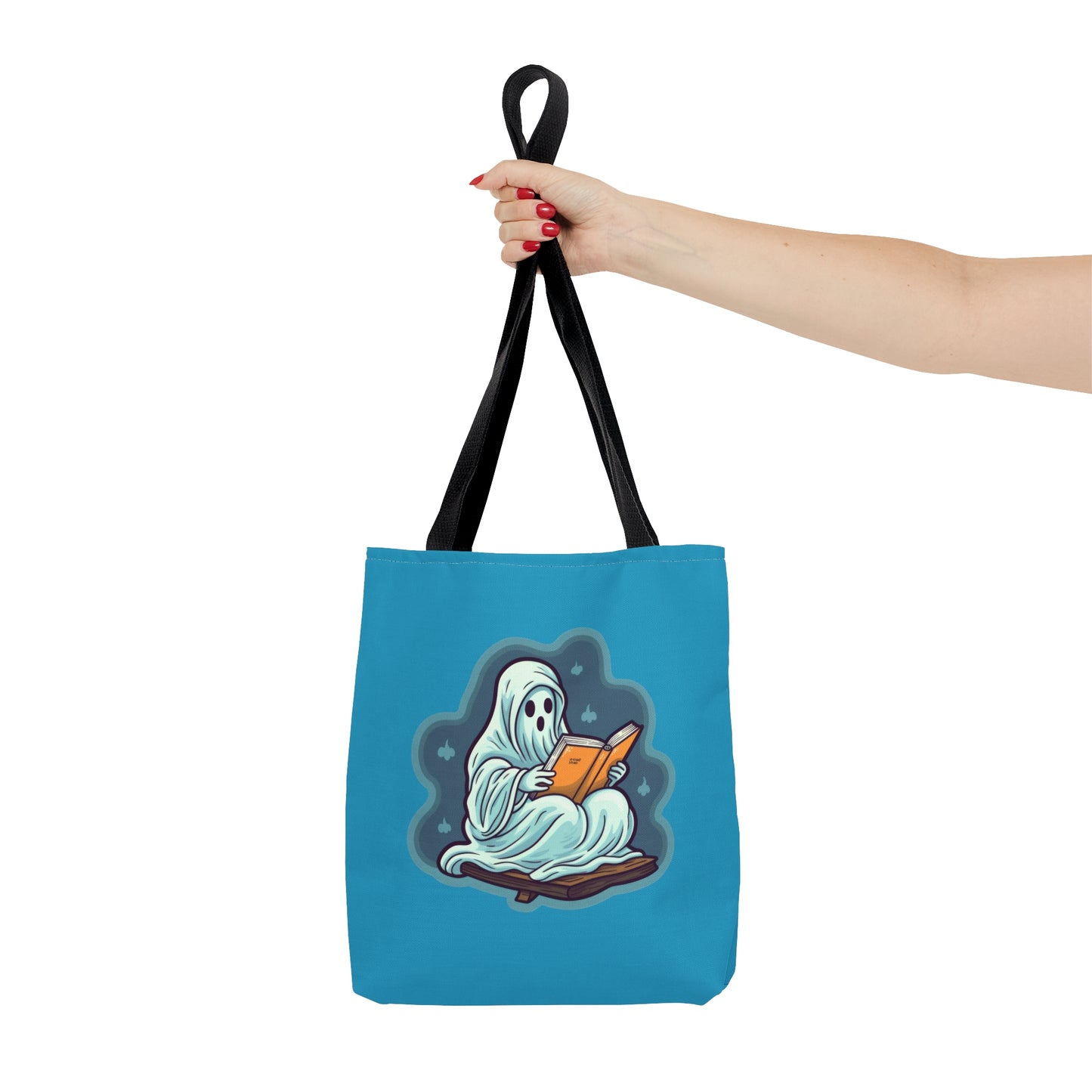 Bookish Ghost Tote Bag, Halloween Literary Tote, Teacher's Halloween Present, Librarian Themed Tote Bag, Spooky Ghost Tote Bag