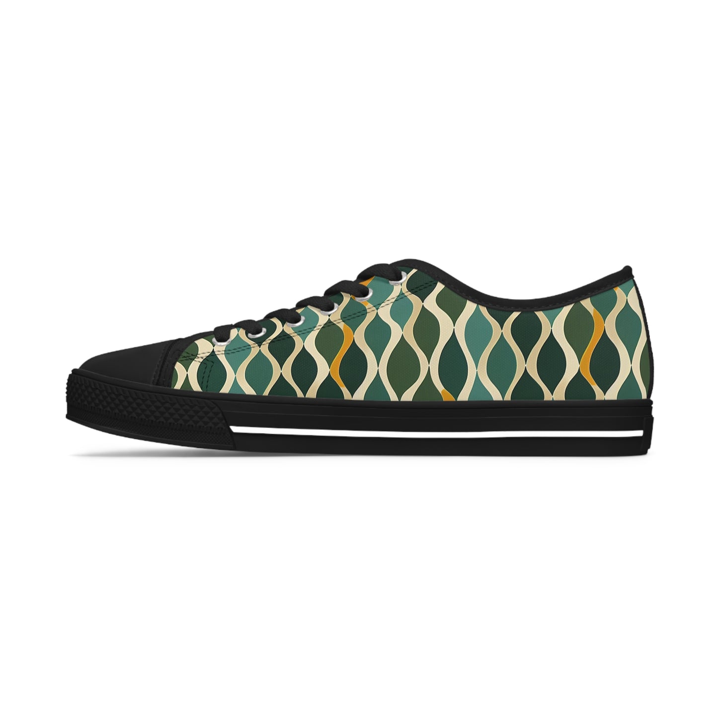 Women's Low Top Sneakers - Deco Aqua Ringlets