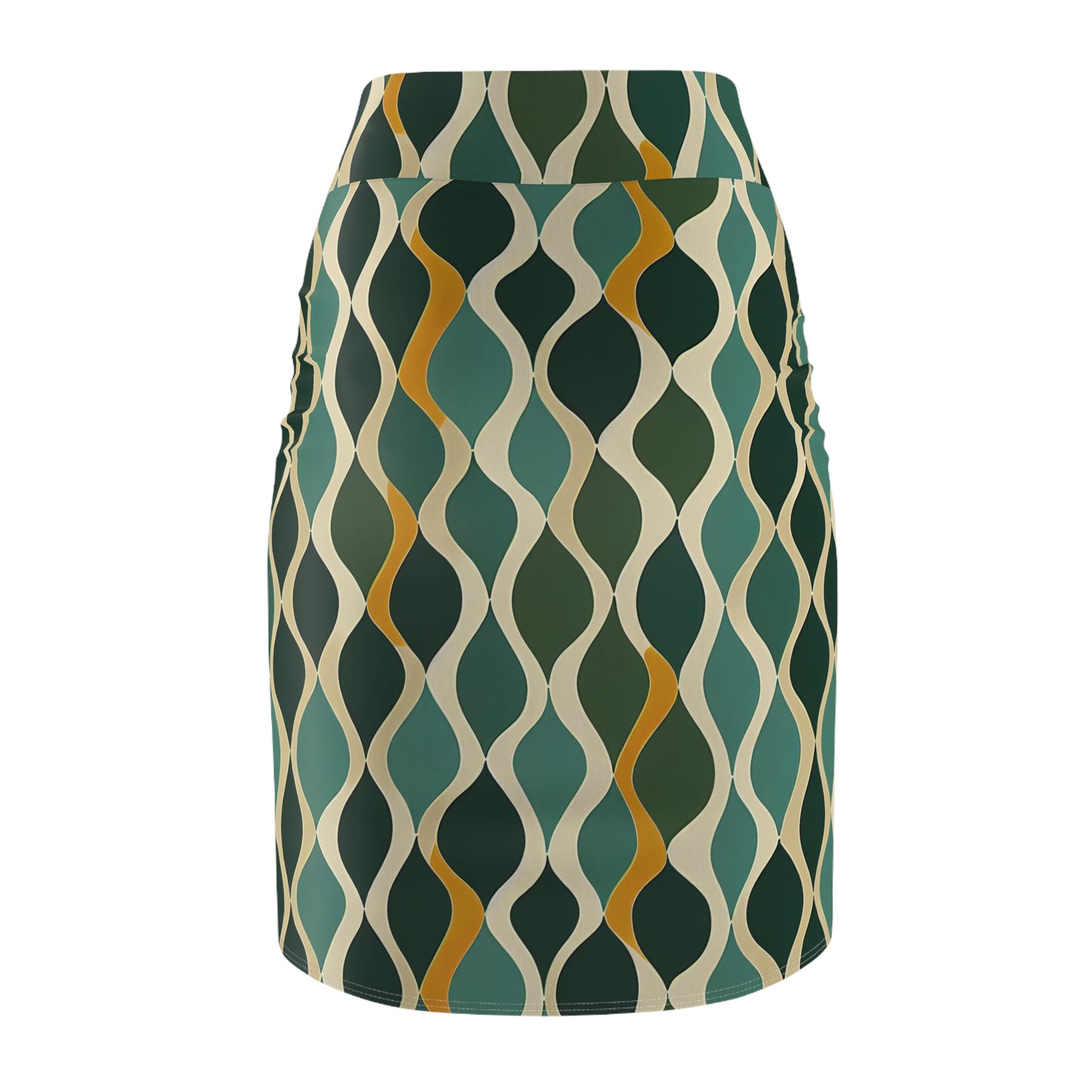 Pencil Skirt - Deco Aqua Ringlets