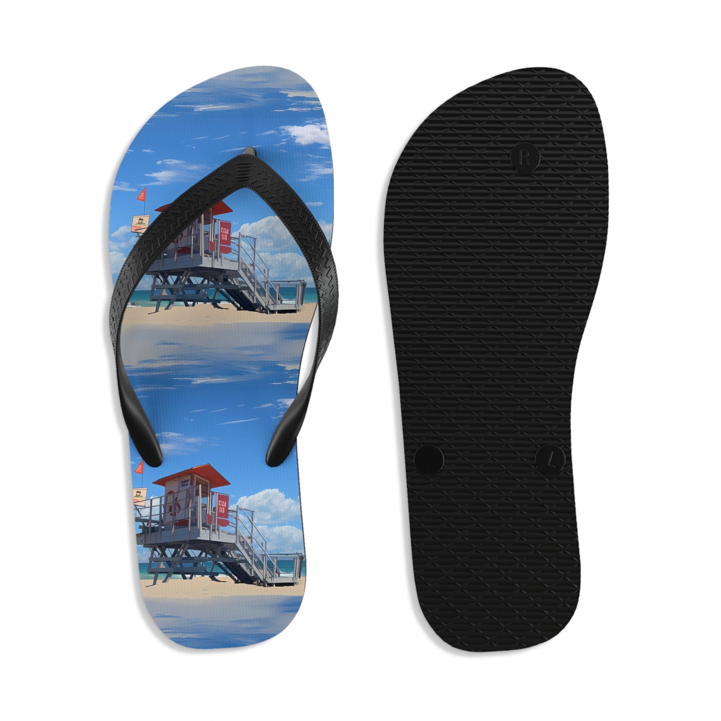 Unisex Flip-Flops - Love and Santa Monica